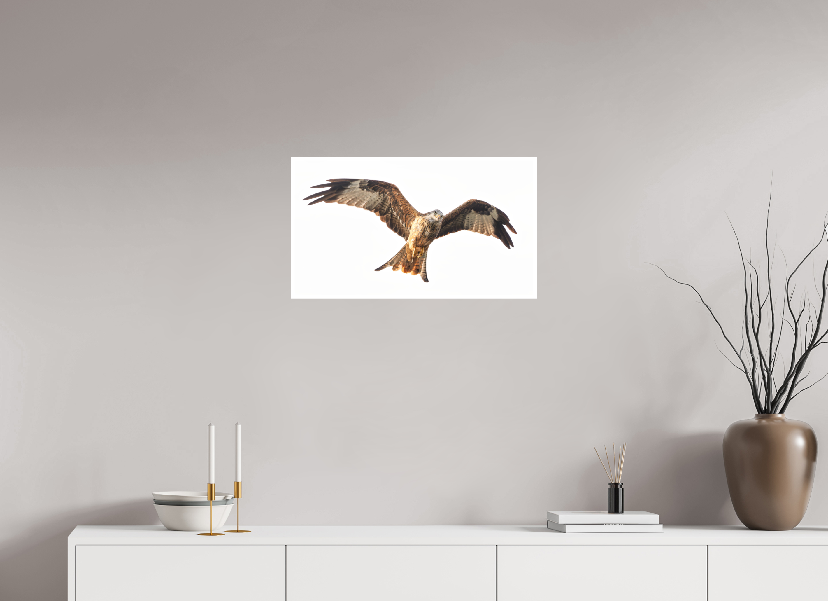 64 x 36 cm, Unframed Fine Art Giclée print on Hahnemühle Photo Rag paper with 1cm border Red Kite III
