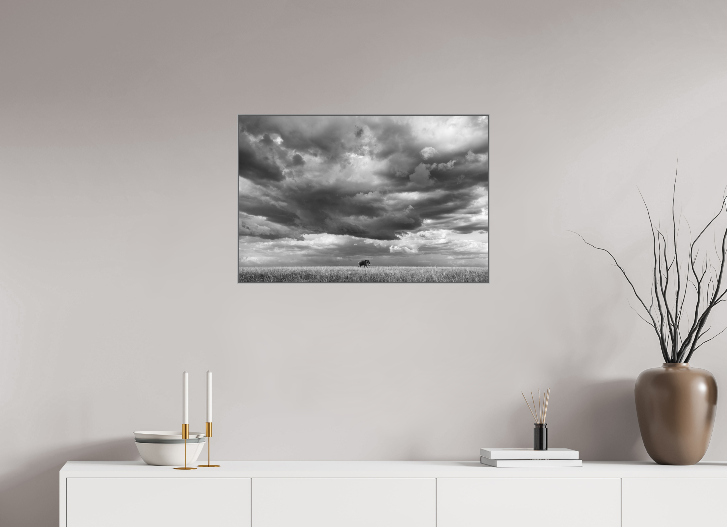 75 x 50 cm, Framed in Aluminium Art Box Printed on Ilford BW Photo Print under Acrylic Glass - w-out border Awesome I