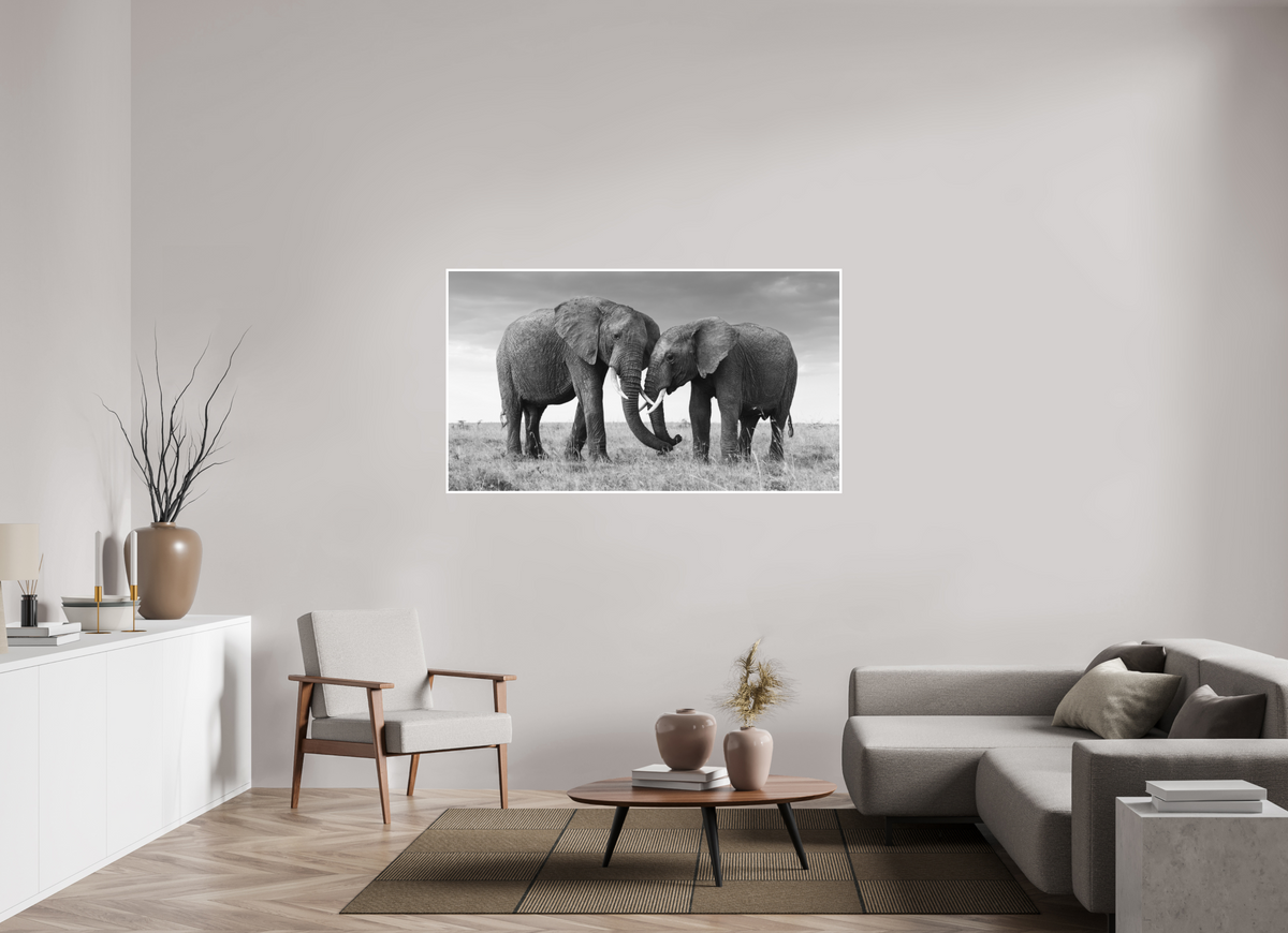 160 x 90 cm, Unframed Fine Art Giclée print on Hahnemühle Photo Rag paper with 1cm border Intimate Moments I - Black & White