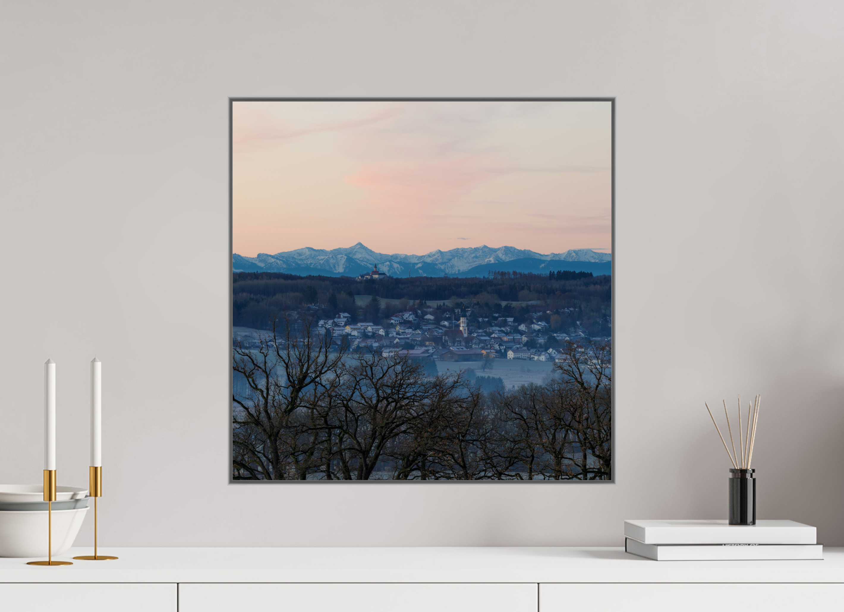 50 x 50 cm, Framed in Aluminium Art Box printed on Fuji Crystal Glossy paper w-out border Seefeld I