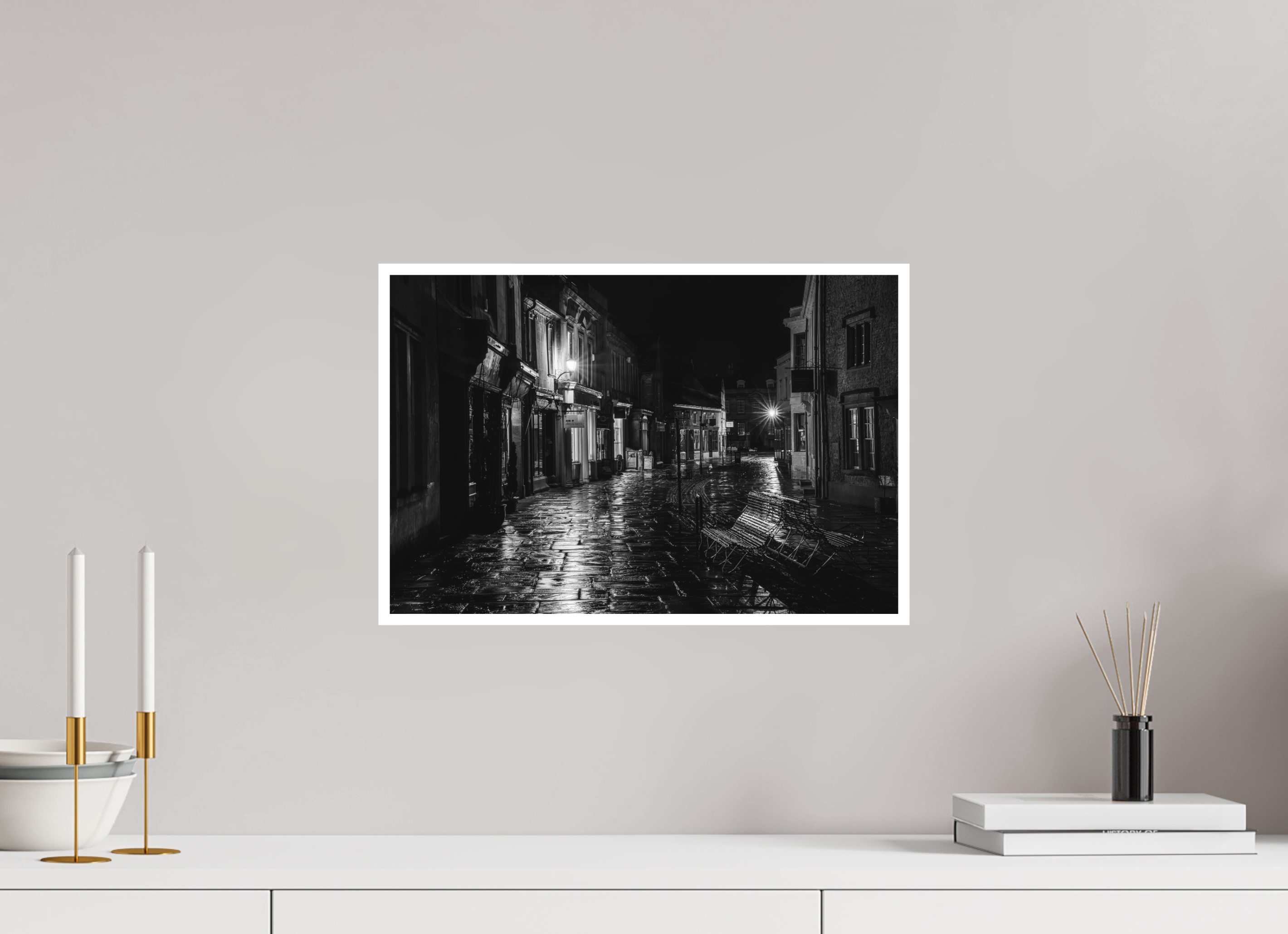 45 x 30 cm, Unframed Fine Art Giclée print on Hahnemühle Photo Rag paper with 1cm border High Street III, Corsham