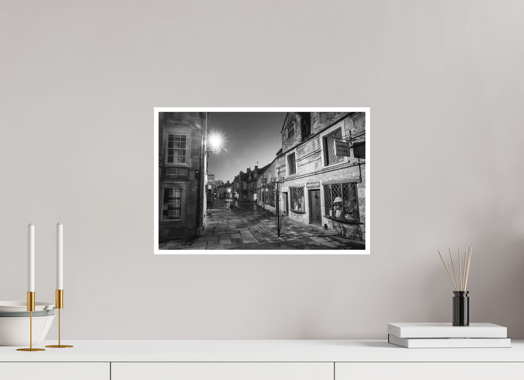 45 x 30 cm, Unframed Fine Art Giclée print on Hahnemühle Photo Rag paper with 1cm border Corsham High Street