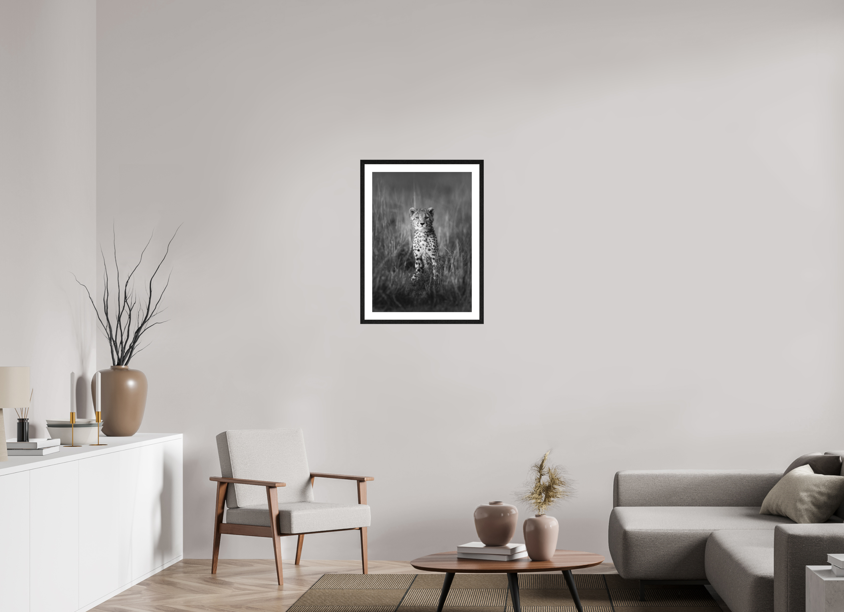 50 x 70 cm, Black oak colour frame Fine Art on 308g-m2 Hahnemühle rag paper - 3cm Passe-partout - Matte glass Sadala III
