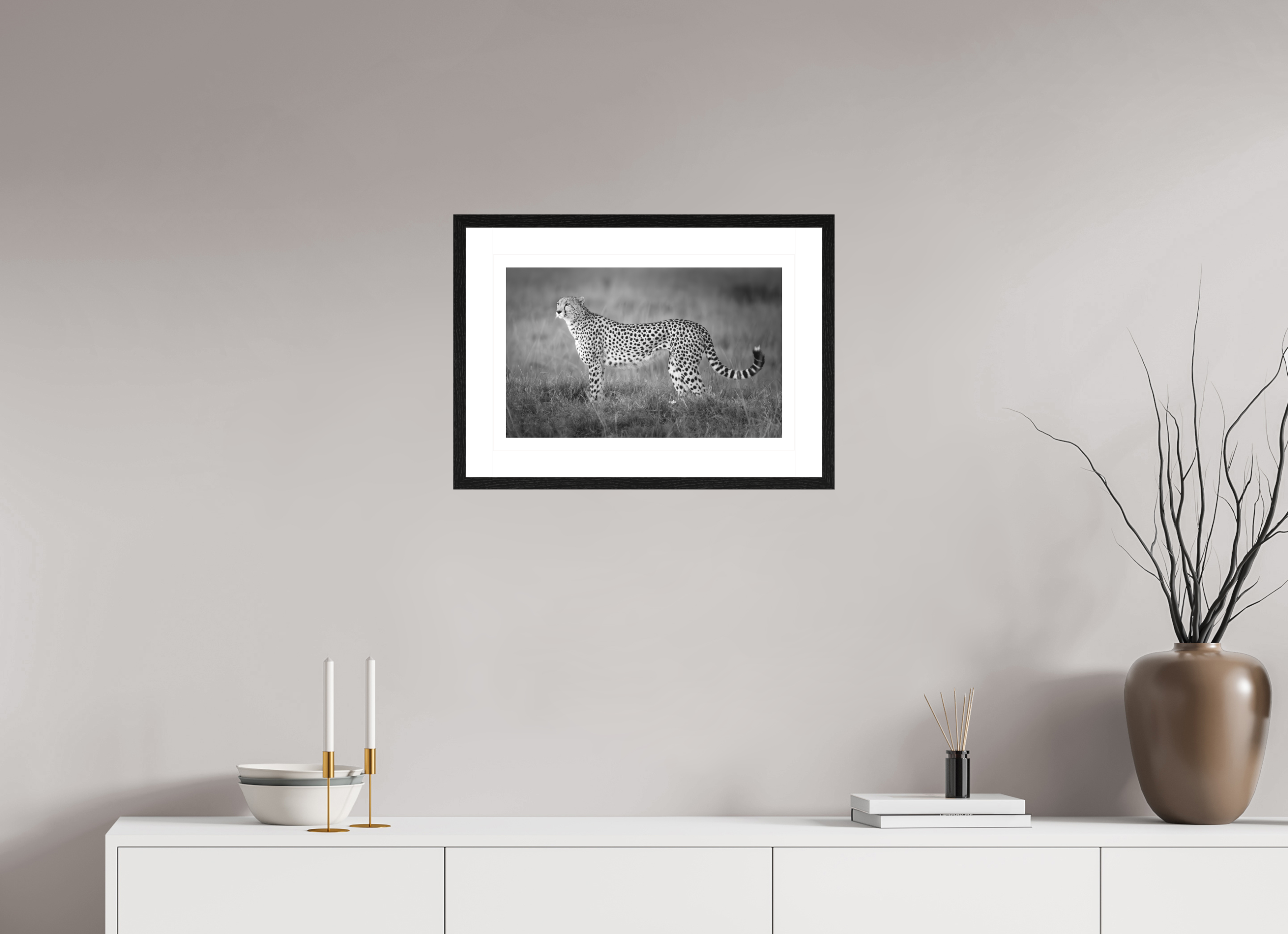 48 x 30 cm, Black Oak colour framed Fine Art on 308g-m2 Hahnemühle rag paper - 5cm Passe-partout - Museum glass Kulete I