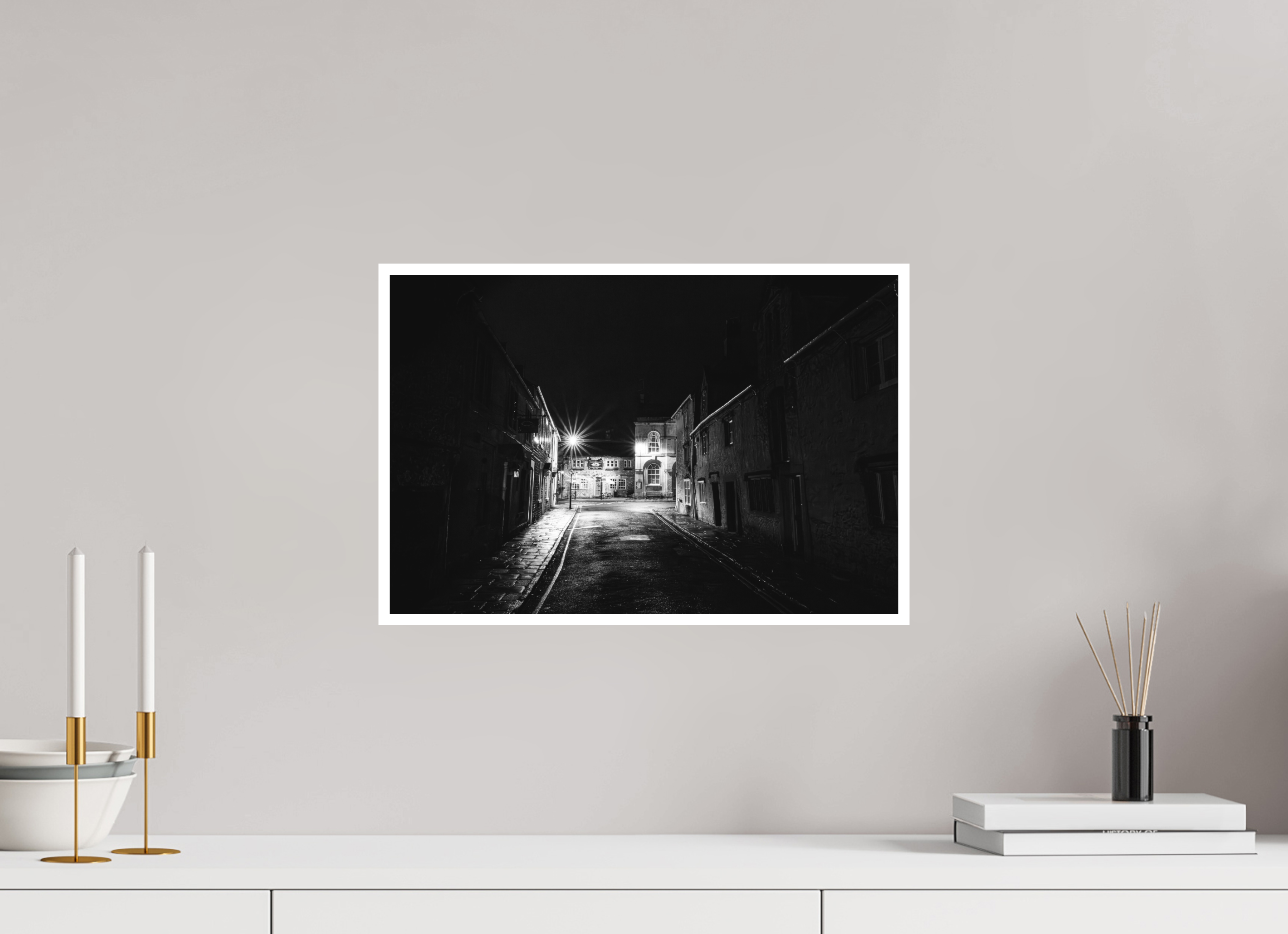 45 x 30 cm, Unframed Fine Art Giclée print on Hahnemühle Photo Rag paper with 1cm border Church Street, Corsham