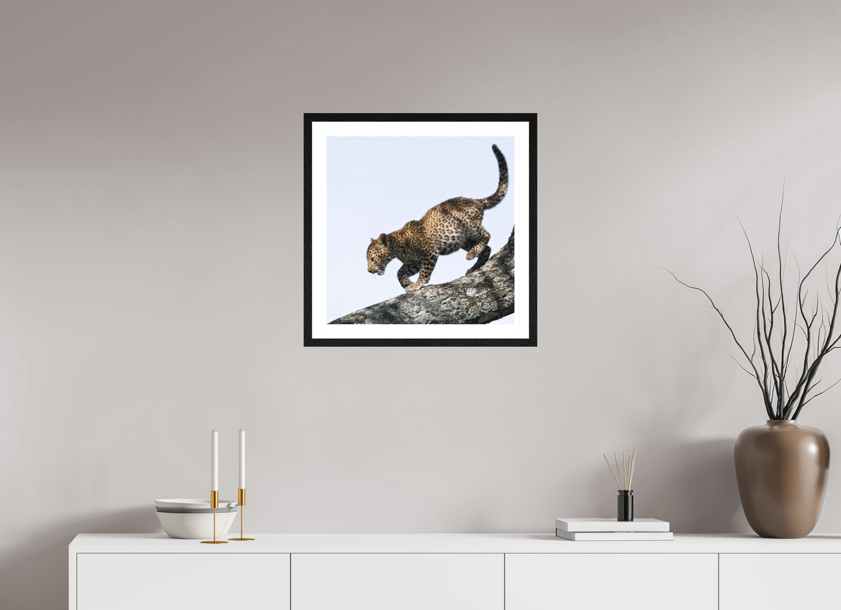50 x 50 cm, Black oak colour frame Fine Art on 308g-m2 Hahnemühle rag paper - 3cm Passe-partout - Matte glass Namunyak II