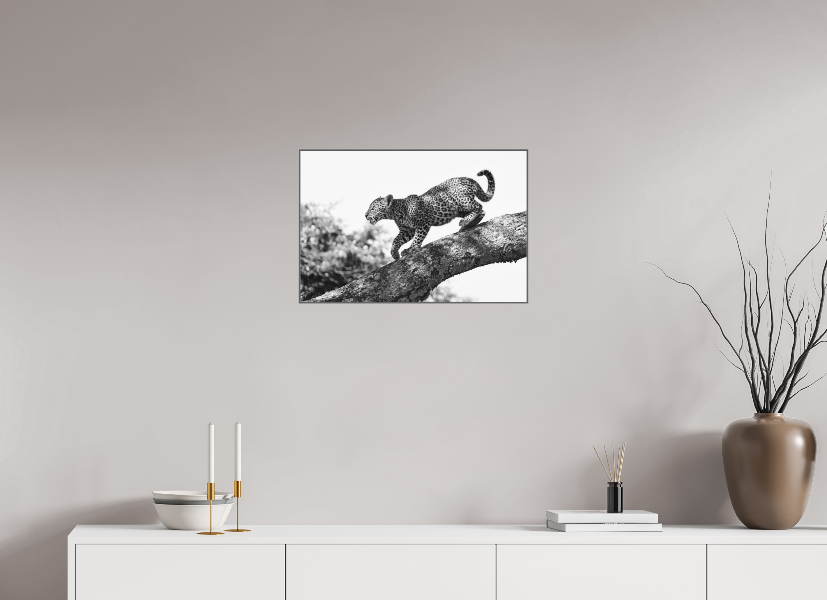 60 x 40 cm, Framed in Aluminium Art Box Printed on Ilford BW Photo Print under Acrylic Glass - w-out border Namunyak I