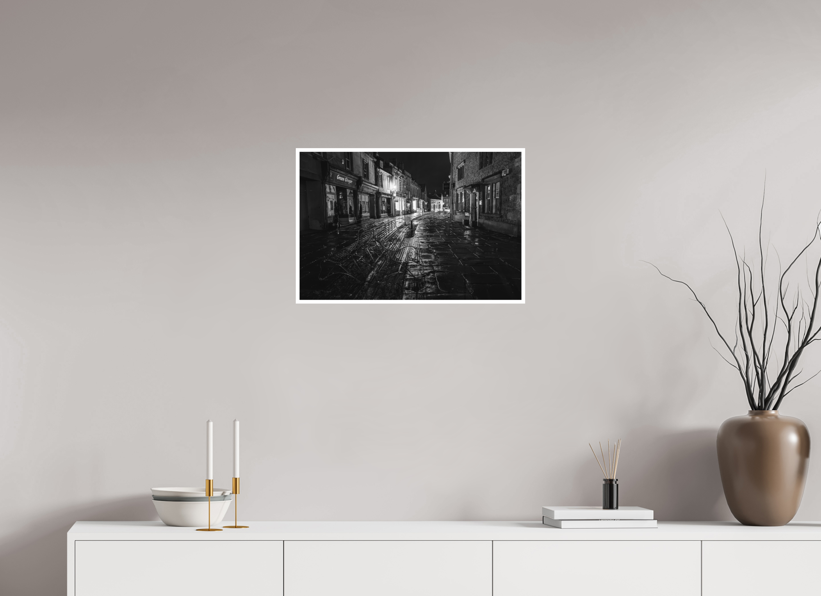 60 x 40 cm, Unframed Fine Art Giclée print on Hahnemühle Photo Rag paper with 1cm border Corsham High Street IV