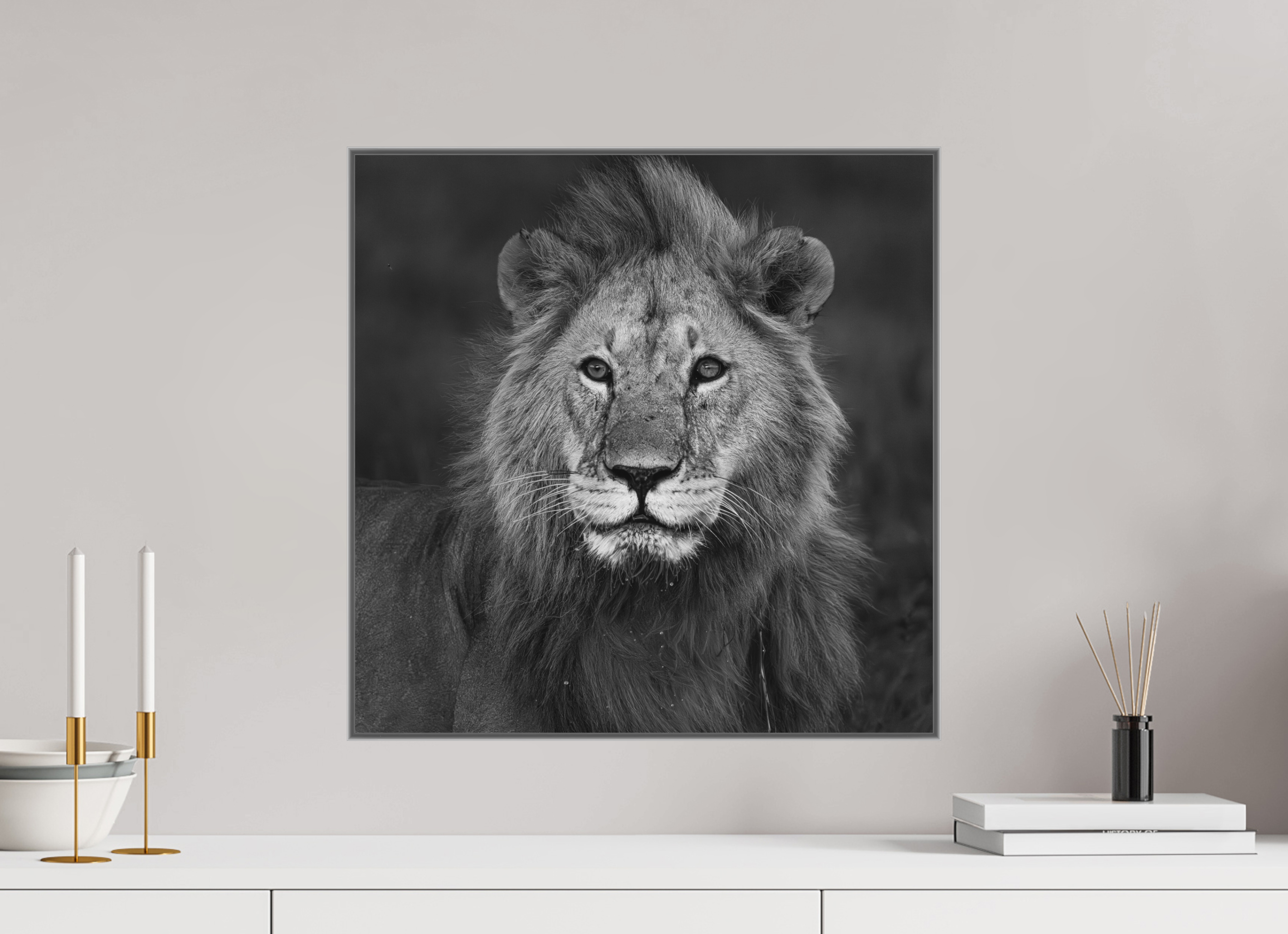 50 x 50 cm, Framed in Aluminium Art Box Printed on Ilford BW Photo Print under Acrylic Glass - w-out border Rudi III