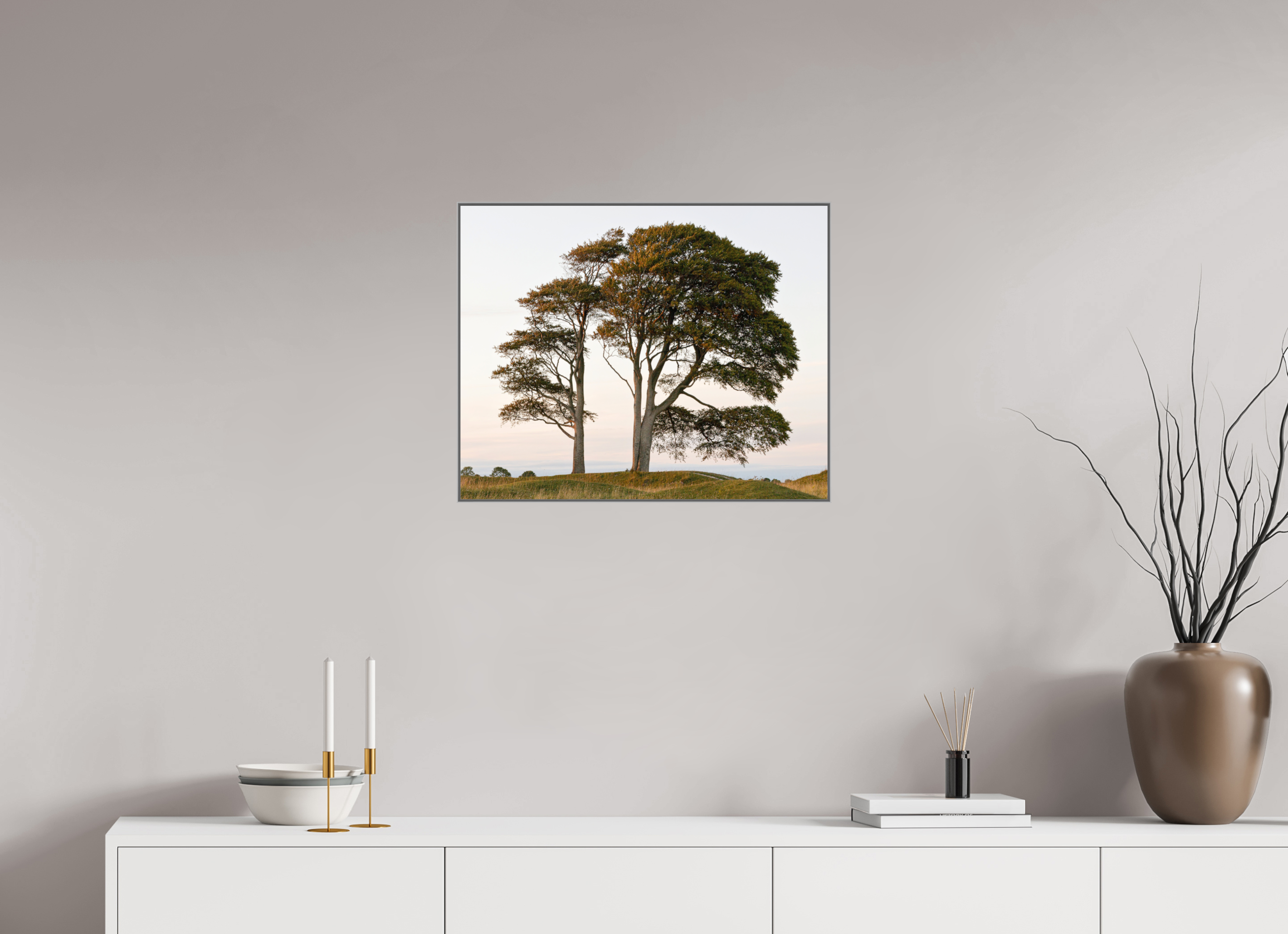 62.5 x 50 cm, Framed in Aluminium Art Box printed on Fuji Crystal Glossy paper w-out border Tree on Roundway Hill