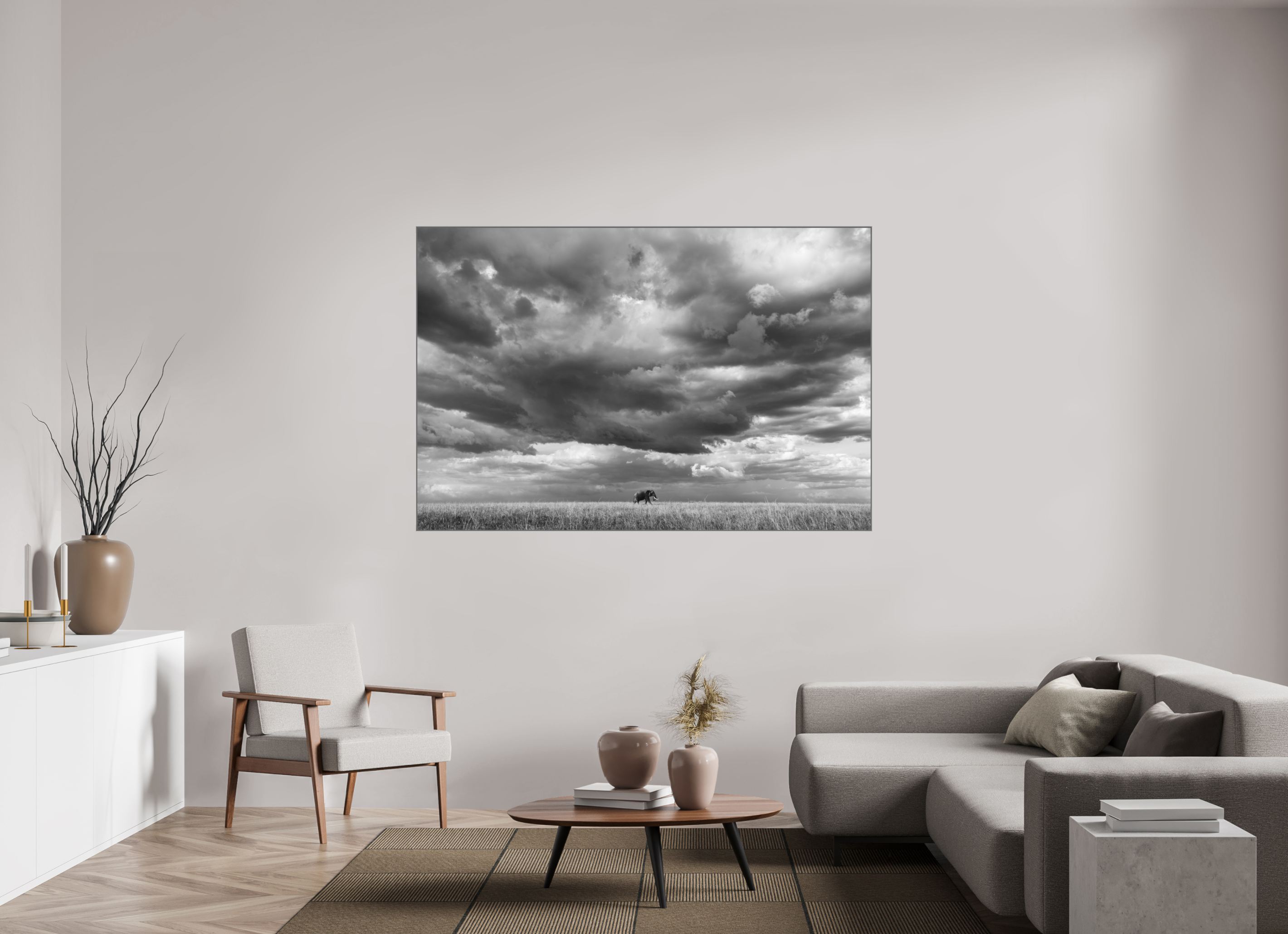 180 x 120 cm, Framed in Aluminium Art Box Printed on Ilford BW Photo Print under Acrylic Glass - w-out border The Long Walk