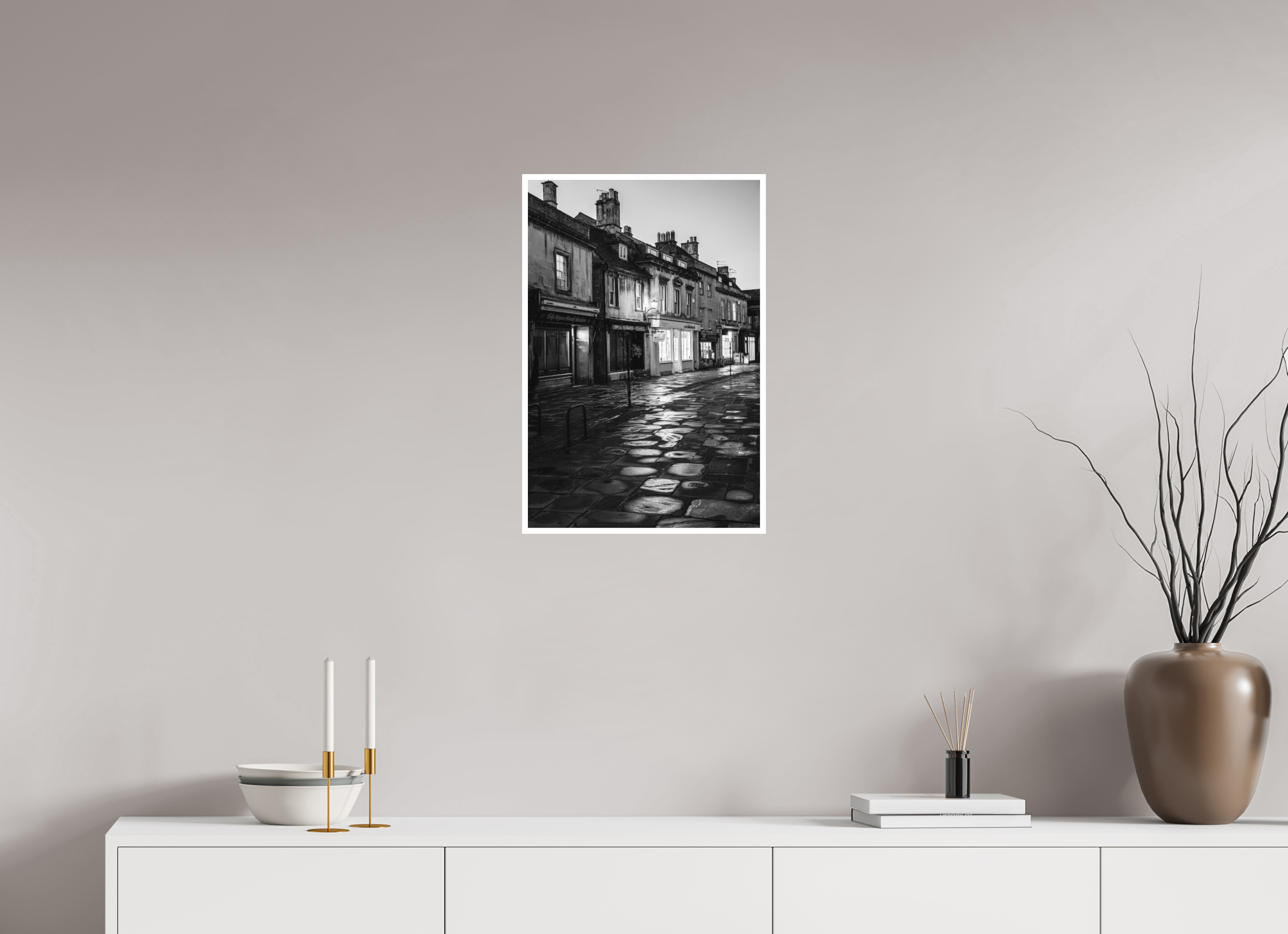 40 x 60 cm, Unframed Fine Art Giclée print on Hahnemühle Photo Rag paper with 1cm border Corsham High Street II