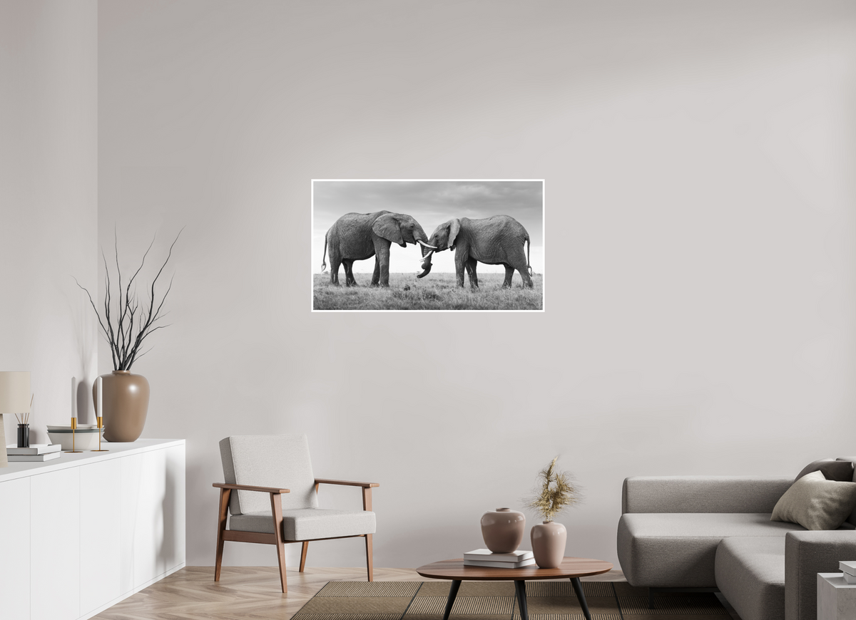 112 x 63 cm, Unframed Fine Art Giclée print on Hahnemühle Photo Rag paper with 1cm border Intimate Moments III - Black & White