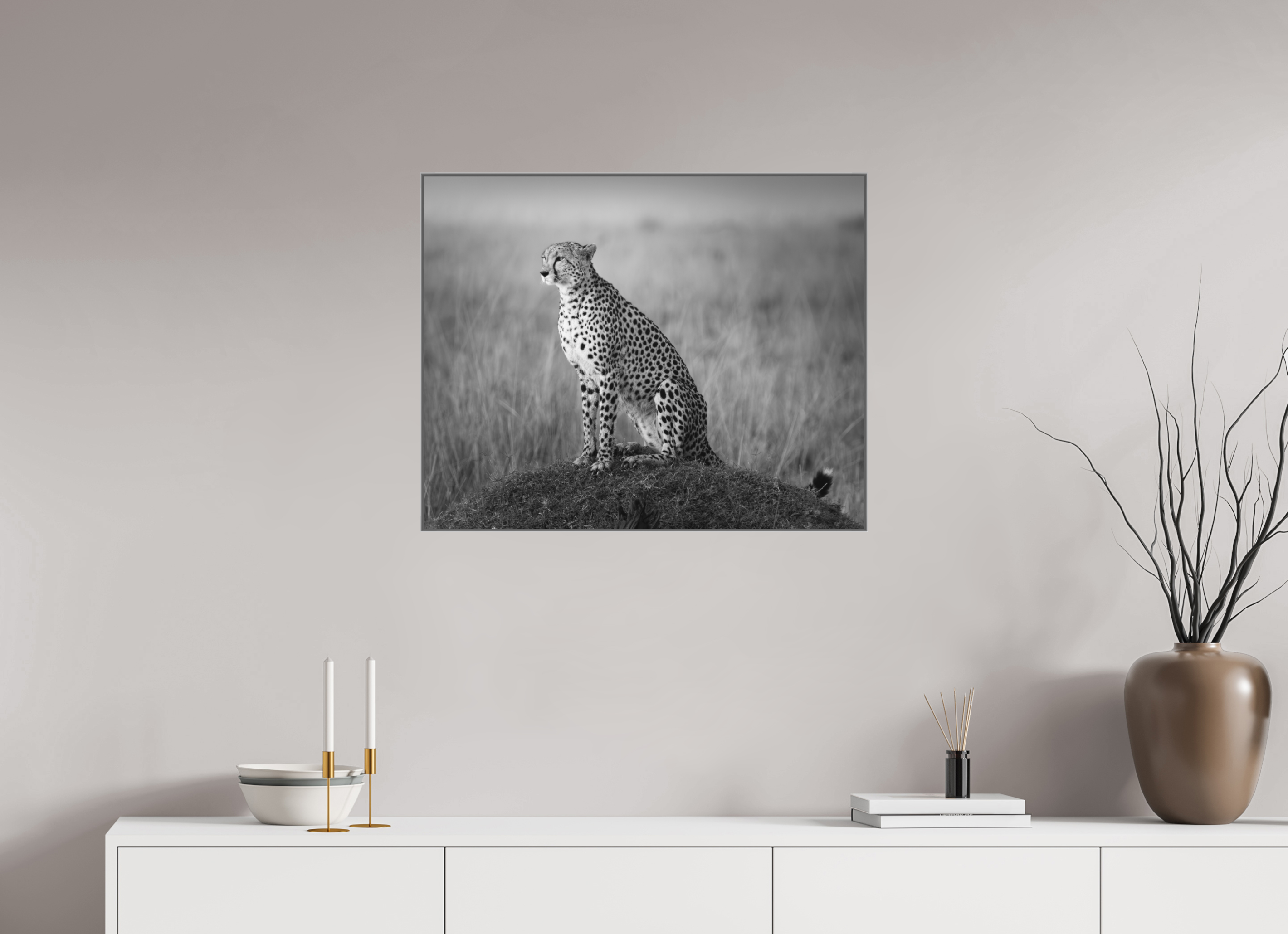 75 x 60 cm, Framed in Aluminium Art Box Printed on Ilford BW Photo Print under Acrylic Glass - w-out border Kulete III