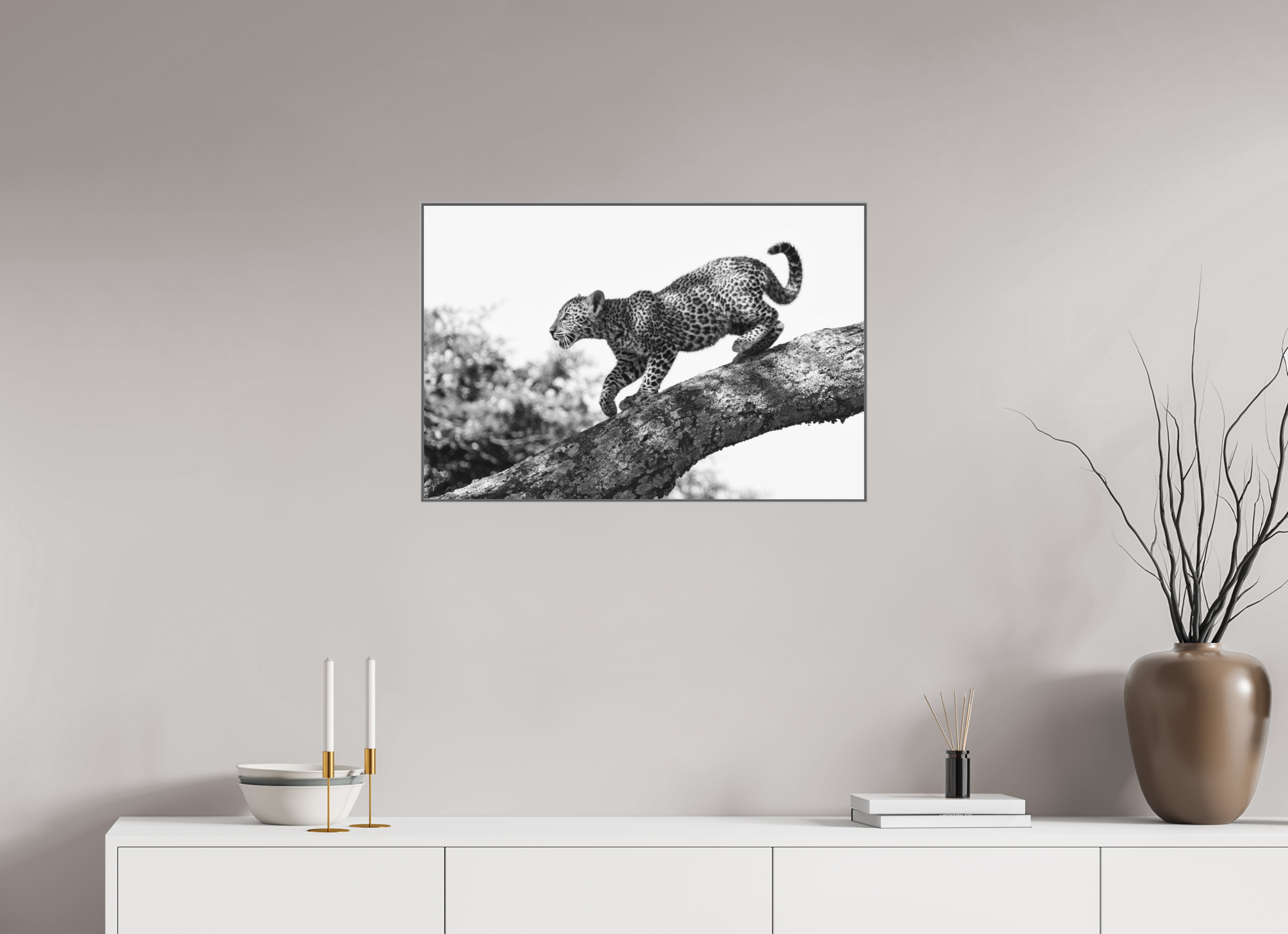 75 x 50 cm, Framed in Aluminium Art Box Printed on Ilford BW Photo Print under Acrylic Glass - w-out border Namunyak I