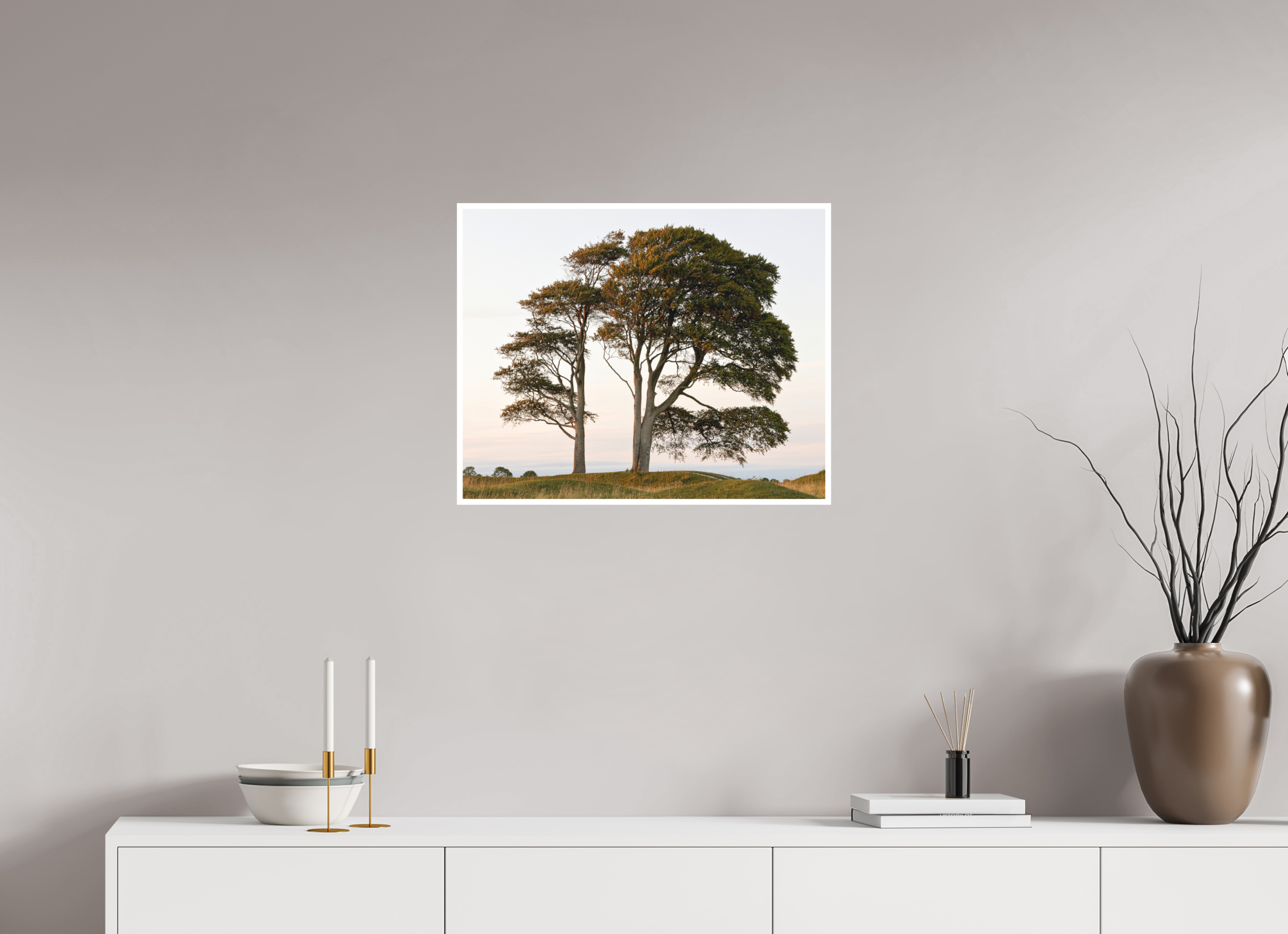 62.5 x 50 cm, Unframed Fine Art Giclée print on Hahnemühle Photo Rag paper with 1cm border Tree on Roundway Hill