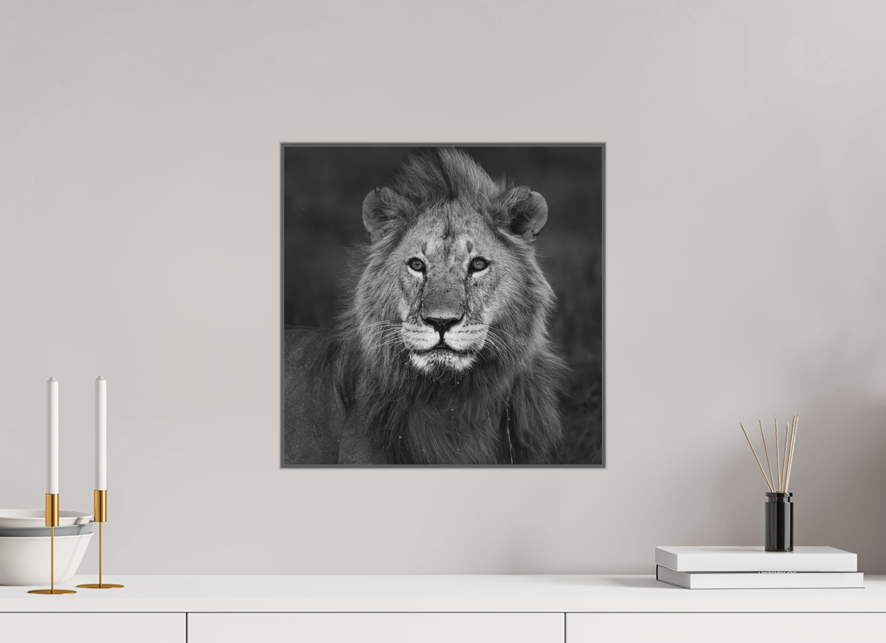 40 x 40 cm, Framed in Aluminium Art Box Printed on Ilford BW Photo Print under Acrylic Glass - w-out border Rudi III