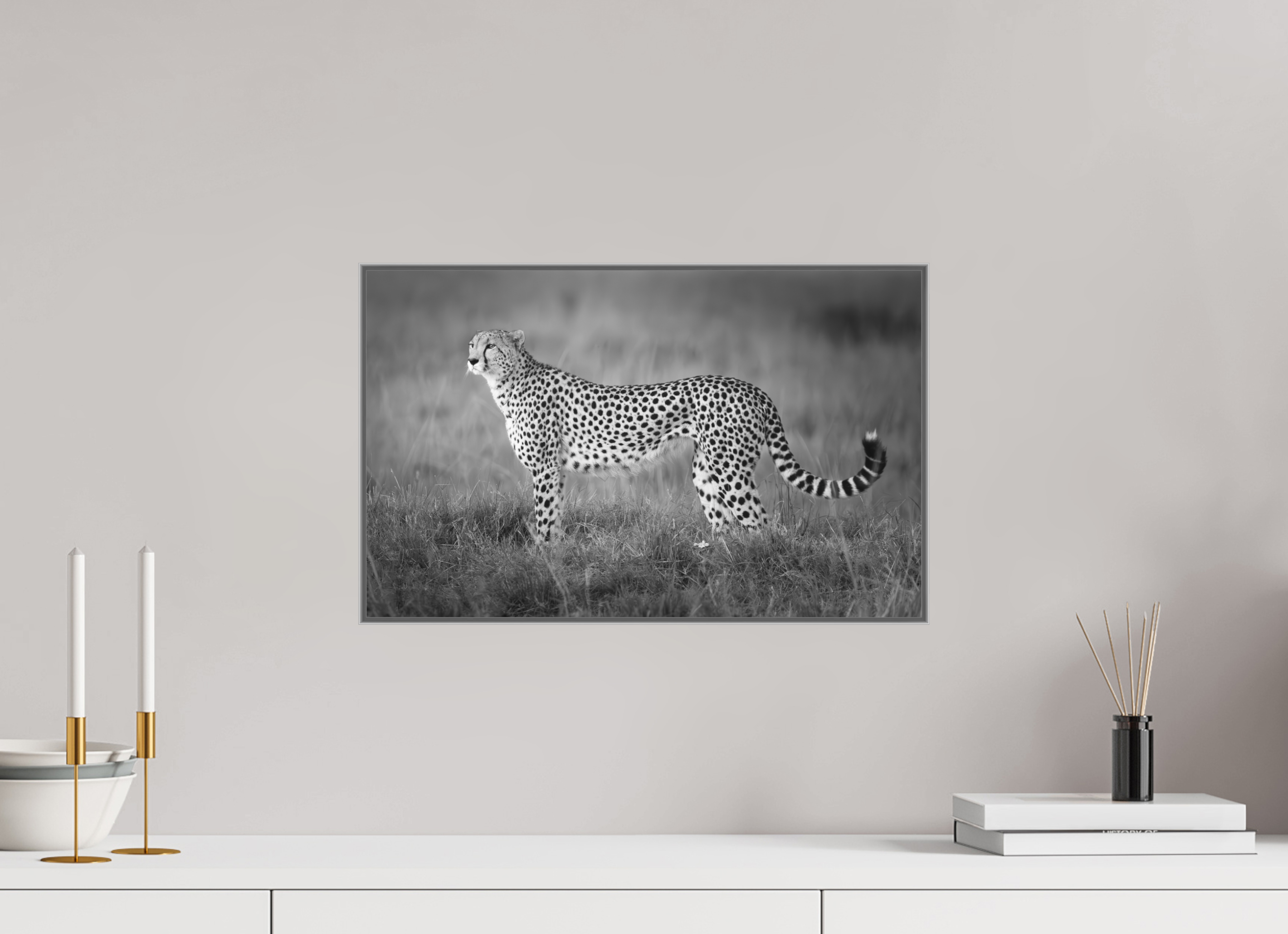 48 x 30 cm, Framed in Aluminium Art Box Printed on Ilford BW Photo Print under Acrylic Glass - w-out border Kulete I