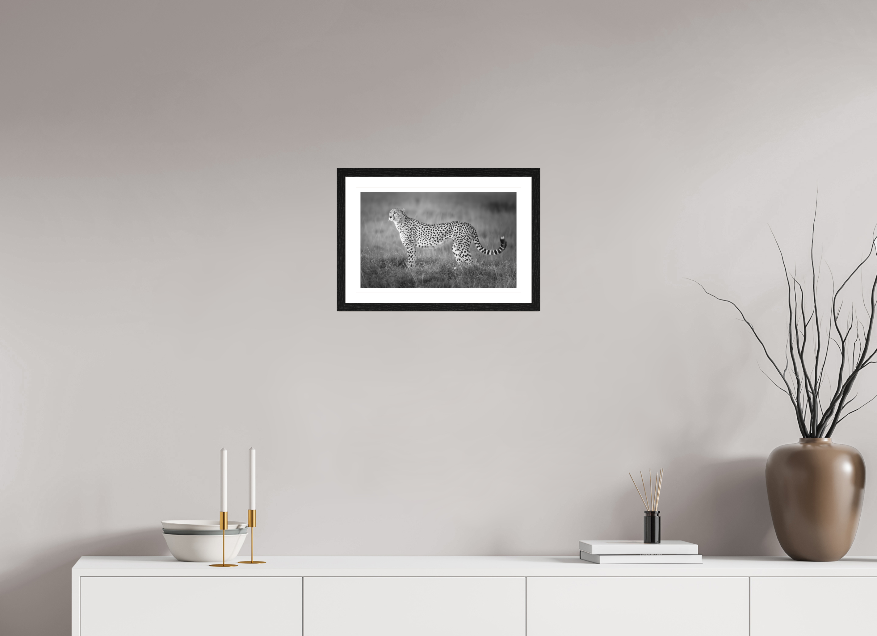 40 x 25 cm, Black oak colour frame Fine Art on 308g-m2 Hahnemühle rag paper - 3cm Passe-partout - Matte glass Kulete I