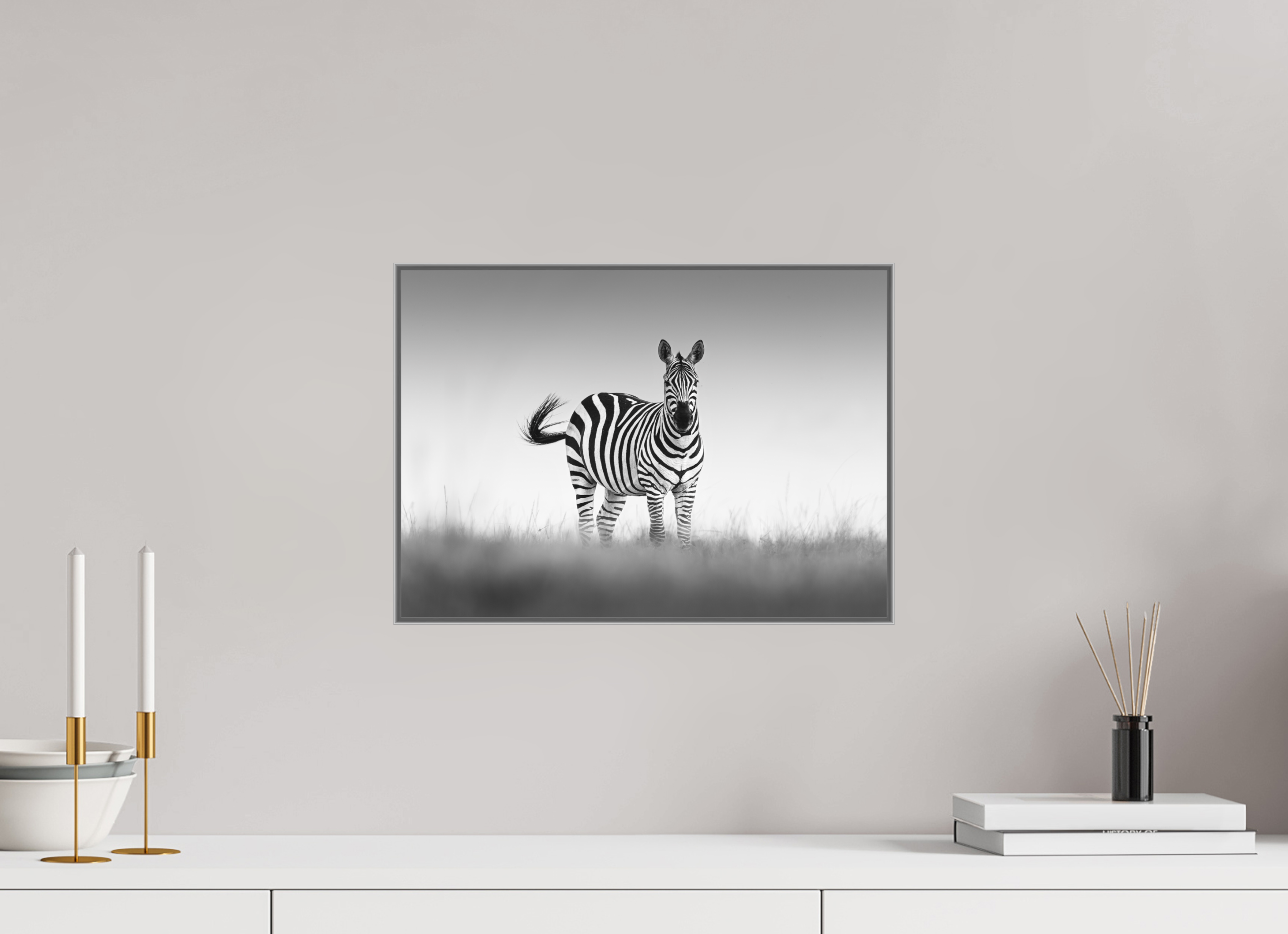 42 x 30 cm, Framed in Aluminium Art Box Printed on Ilford BW Photo Print under Acrylic Glass - w-out border Striped and Proud