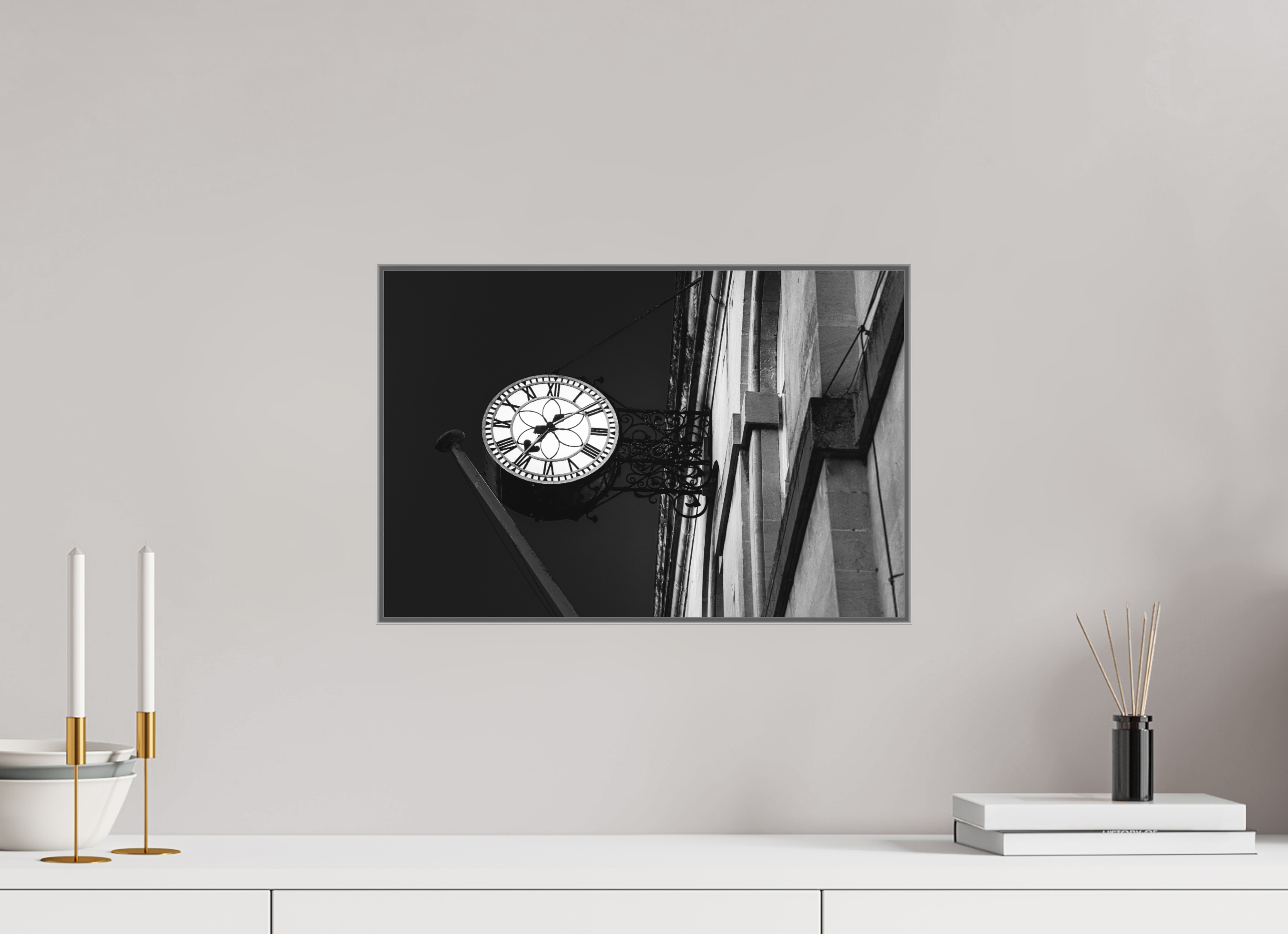 45 x 30 cm, Framed in Aluminium Art Box Printed on Ilford BW Photo Print under Acrylic Glass - w-out border Corsham Town Hall