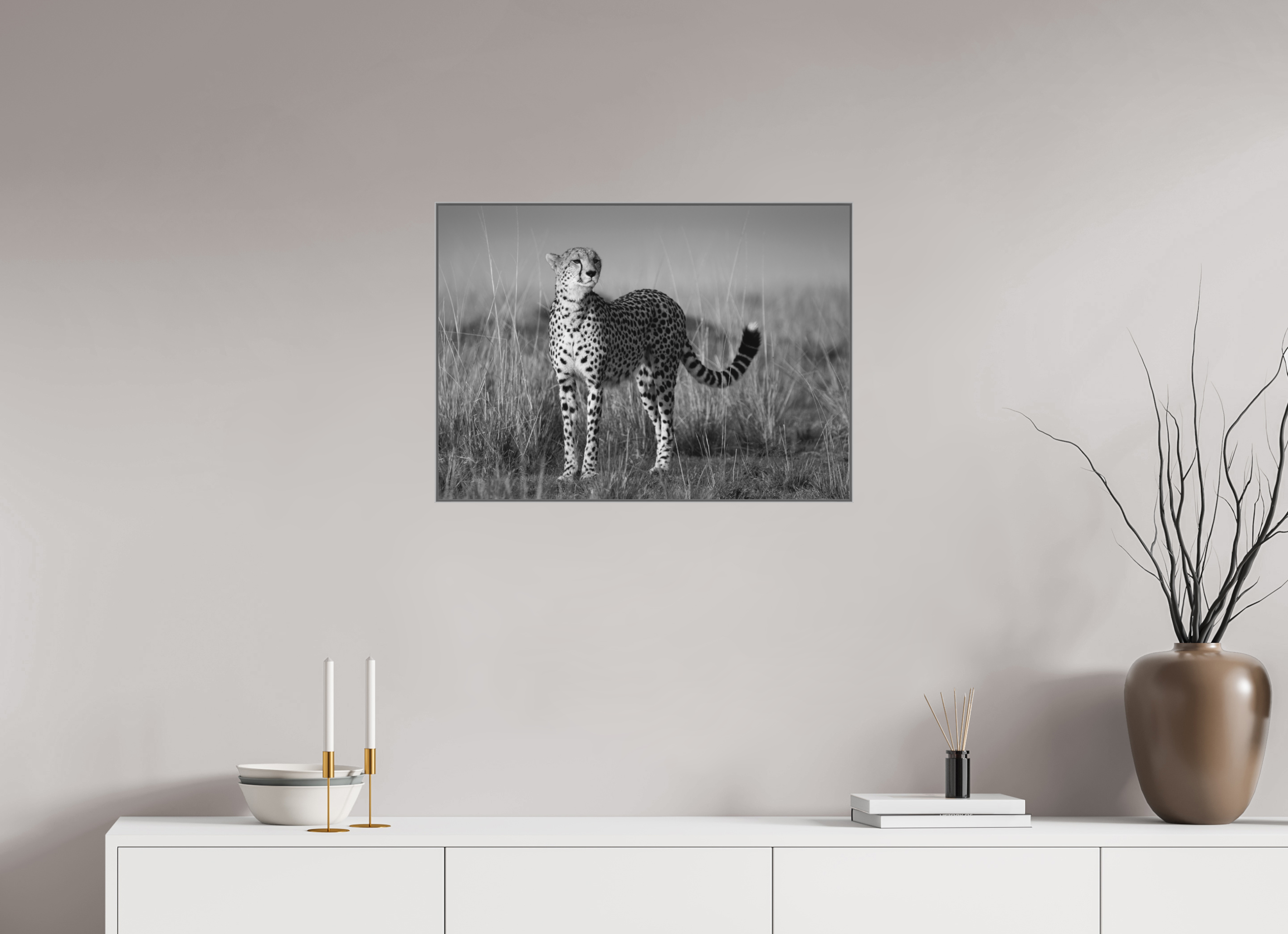 70 x 50 cm, Framed in Aluminium Art Box Printed on Ilford BW Photo Print under Acrylic Glass - w-out border Kulete II