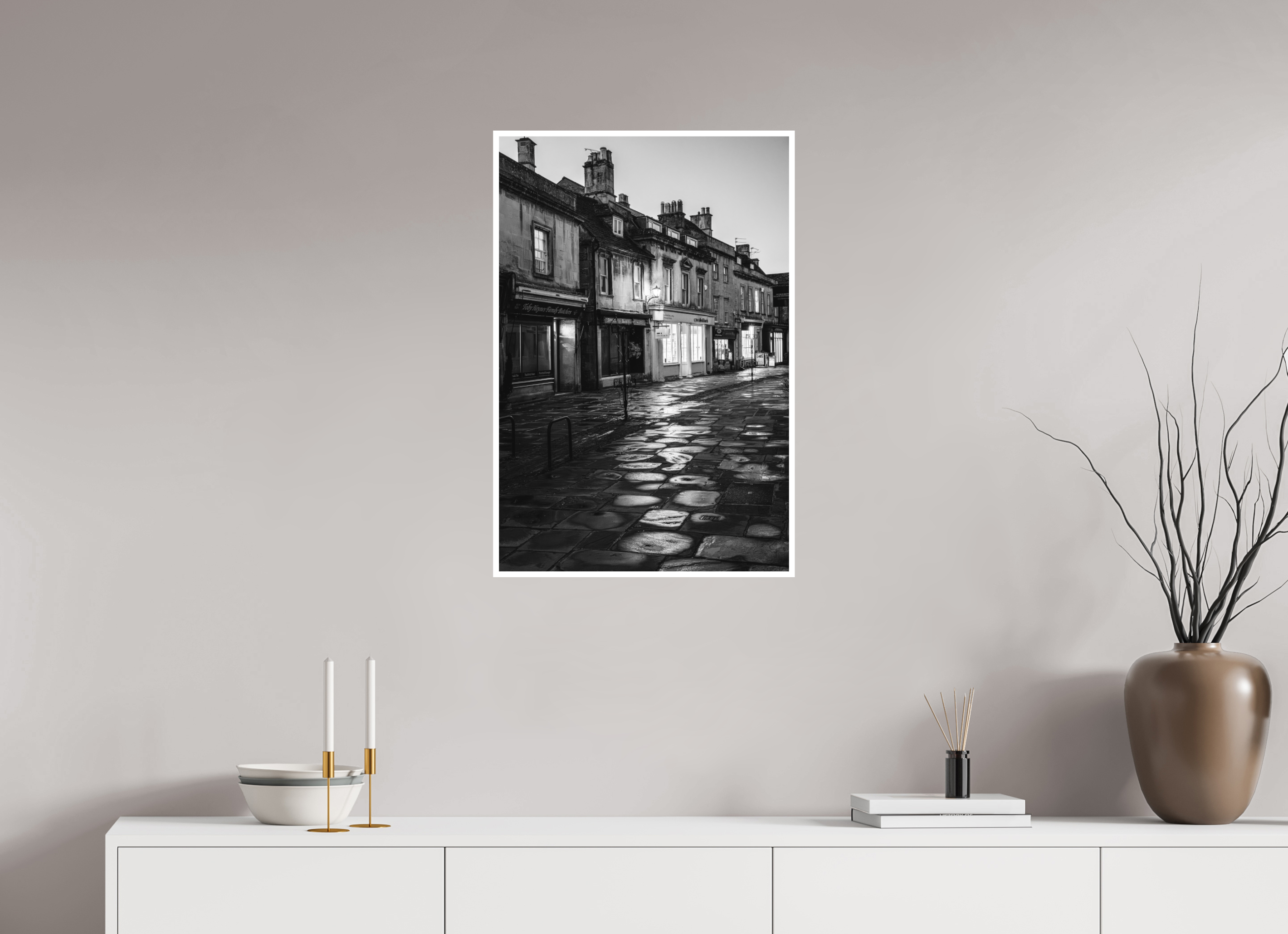 50 x 75 cm, Unframed Fine Art Giclée print on Hahnemühle Photo Rag paper with 1cm border Corsham High Street II