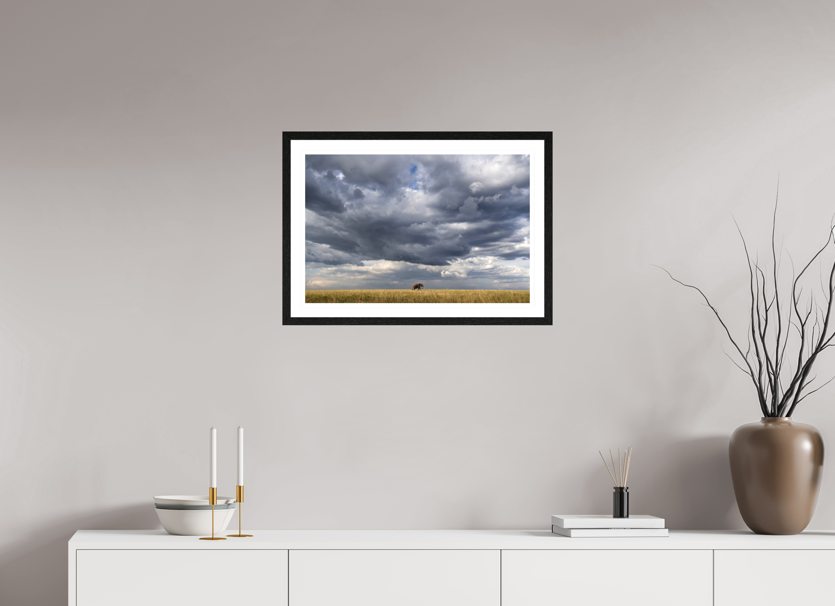 60 x 40 cm, Black oak colour frame Fine Art on 308g-m2 Hahnemühle rag paper - 3cm Passe-partout - Museum glass Awesome I - Colour