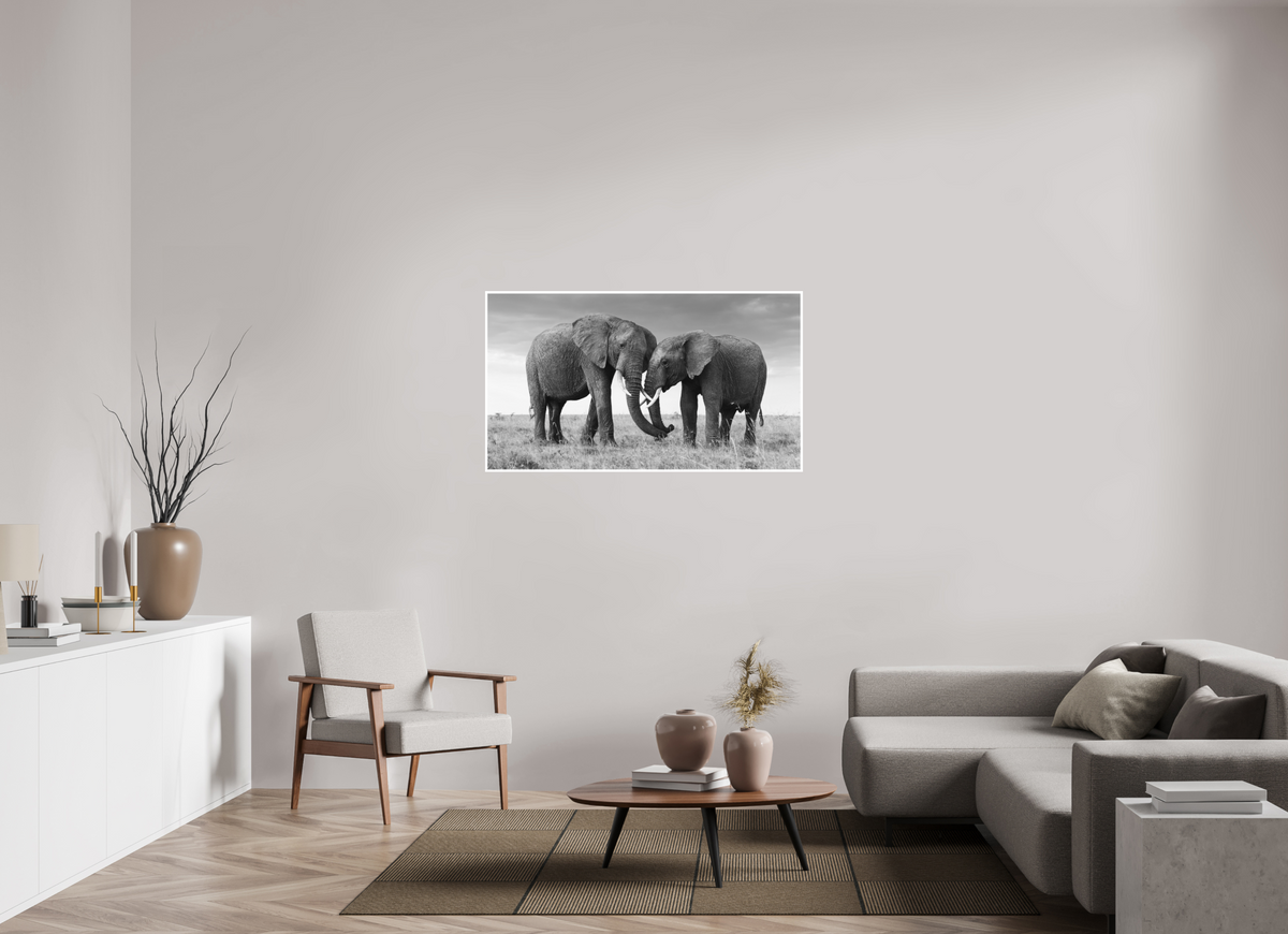 128 x 72 cm, Unframed Fine Art Giclée print on Hahnemühle Photo Rag paper with 1cm border Intimate Moments I - Black & White