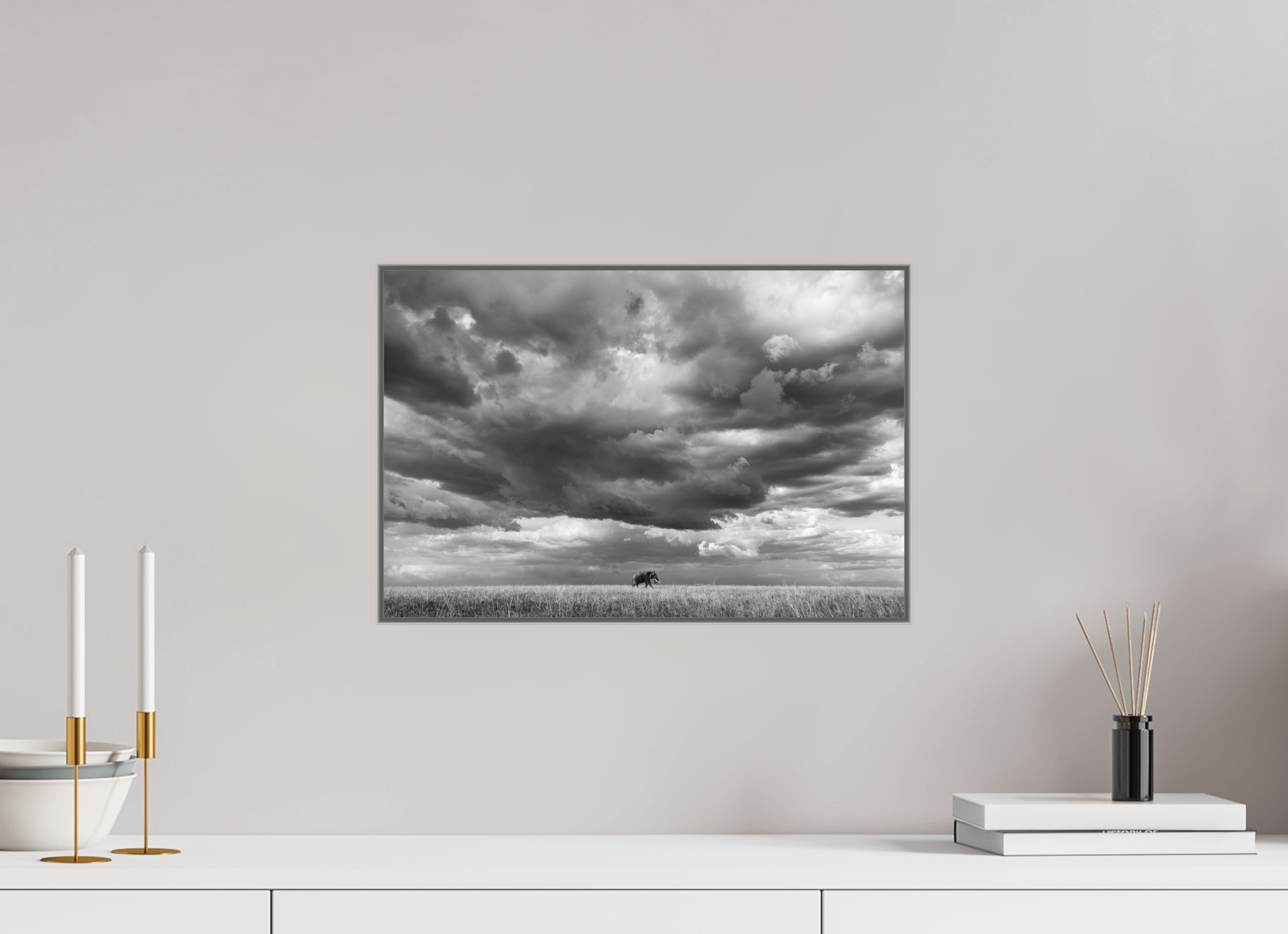45 x 30 cm, Framed in Aluminium Art Box Printed on Ilford BW Photo Print under Acrylic Glass - w-out border Awesome I
