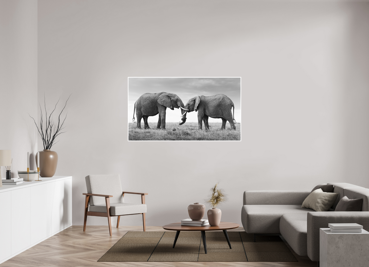 160 x 90 cm, Unframed Fine Art Giclée print on Hahnemühle Photo Rag paper with 1cm border Intimate Moments III - Black & White