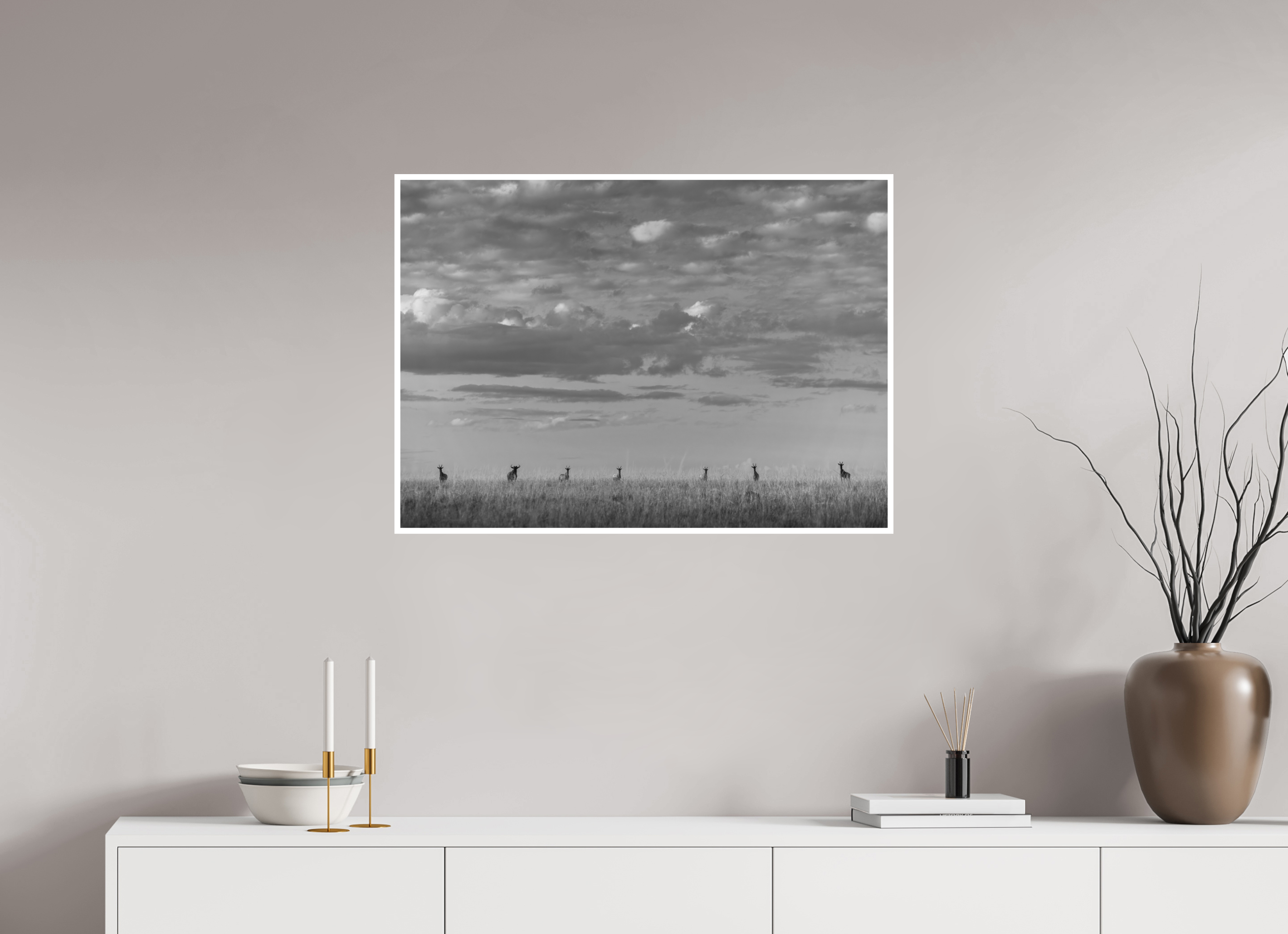 84 x 60 cm, Unframed Fine Art Giclée print on Hahnemühle Photo Rag paper with 1cm border 6 Topi and the Wildebeest II
