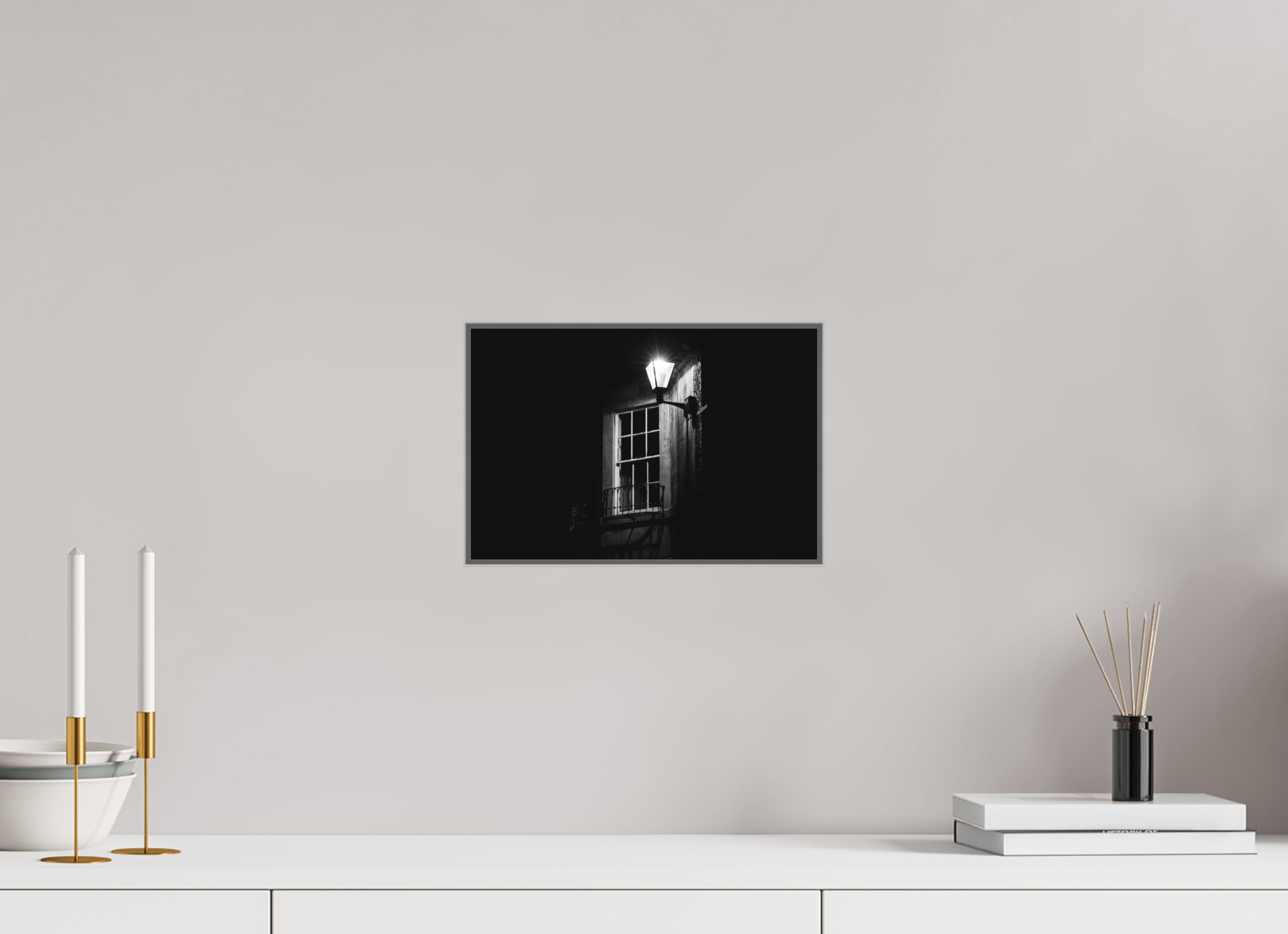 30 x 20 cm, Framed in Aluminium Art Box Printed on Ilford BW Photo Print under Acrylic Glass - w-out border Corsham Light