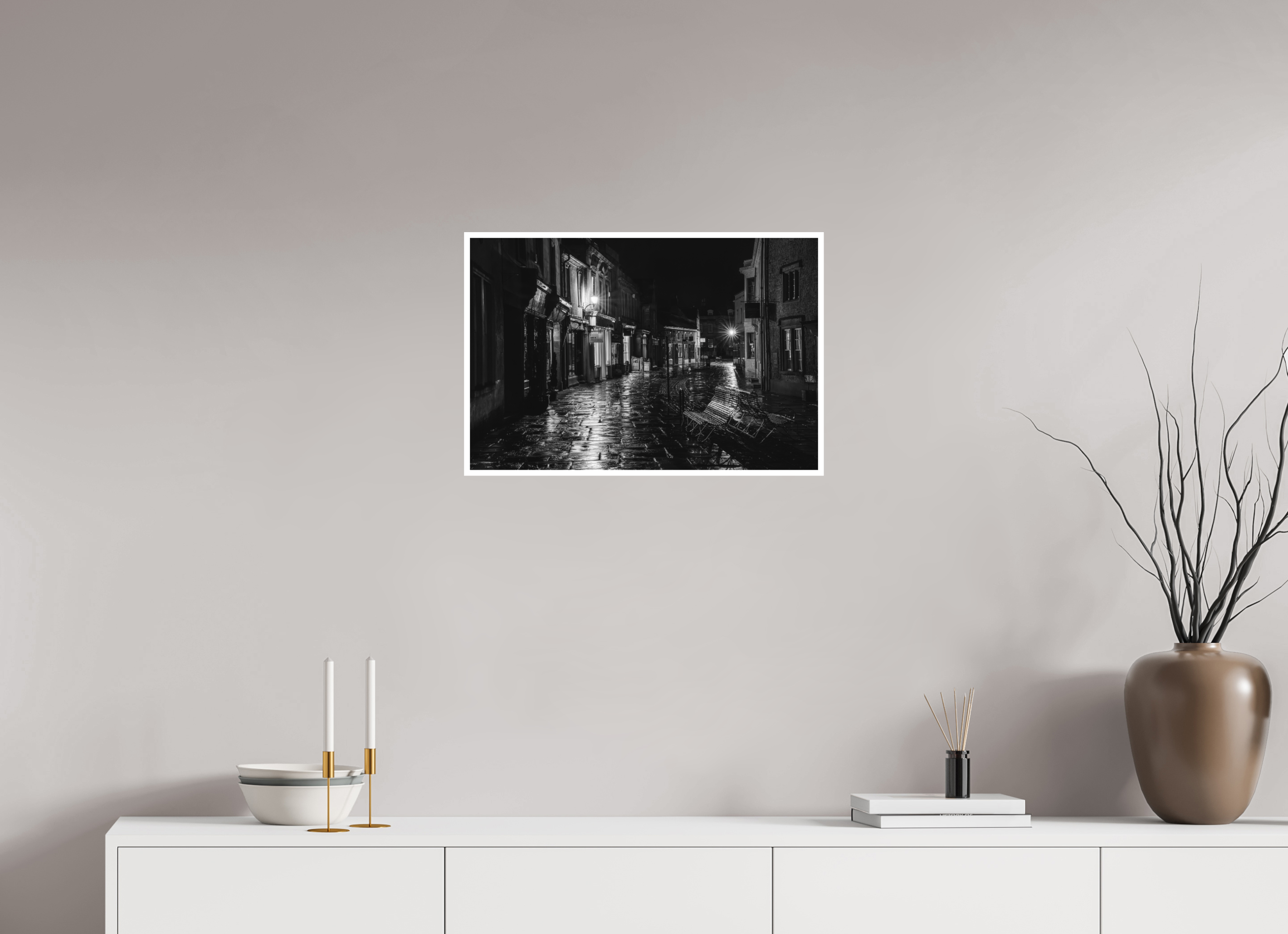 60 x 40 cm, Unframed Fine Art Giclée print on Hahnemühle Photo Rag paper with 1cm border High Street III, Corsham