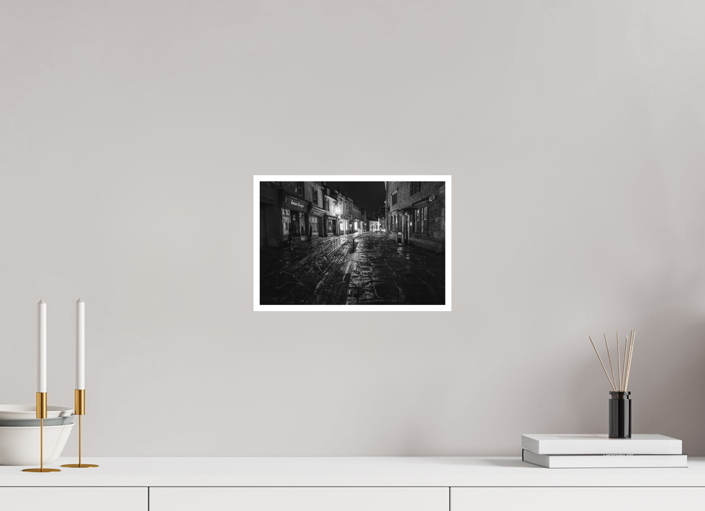 30 x 20 cm, Unframed Fine Art Giclée print on Hahnemühle Photo Rag paper with 1cm border Corsham High Street IV