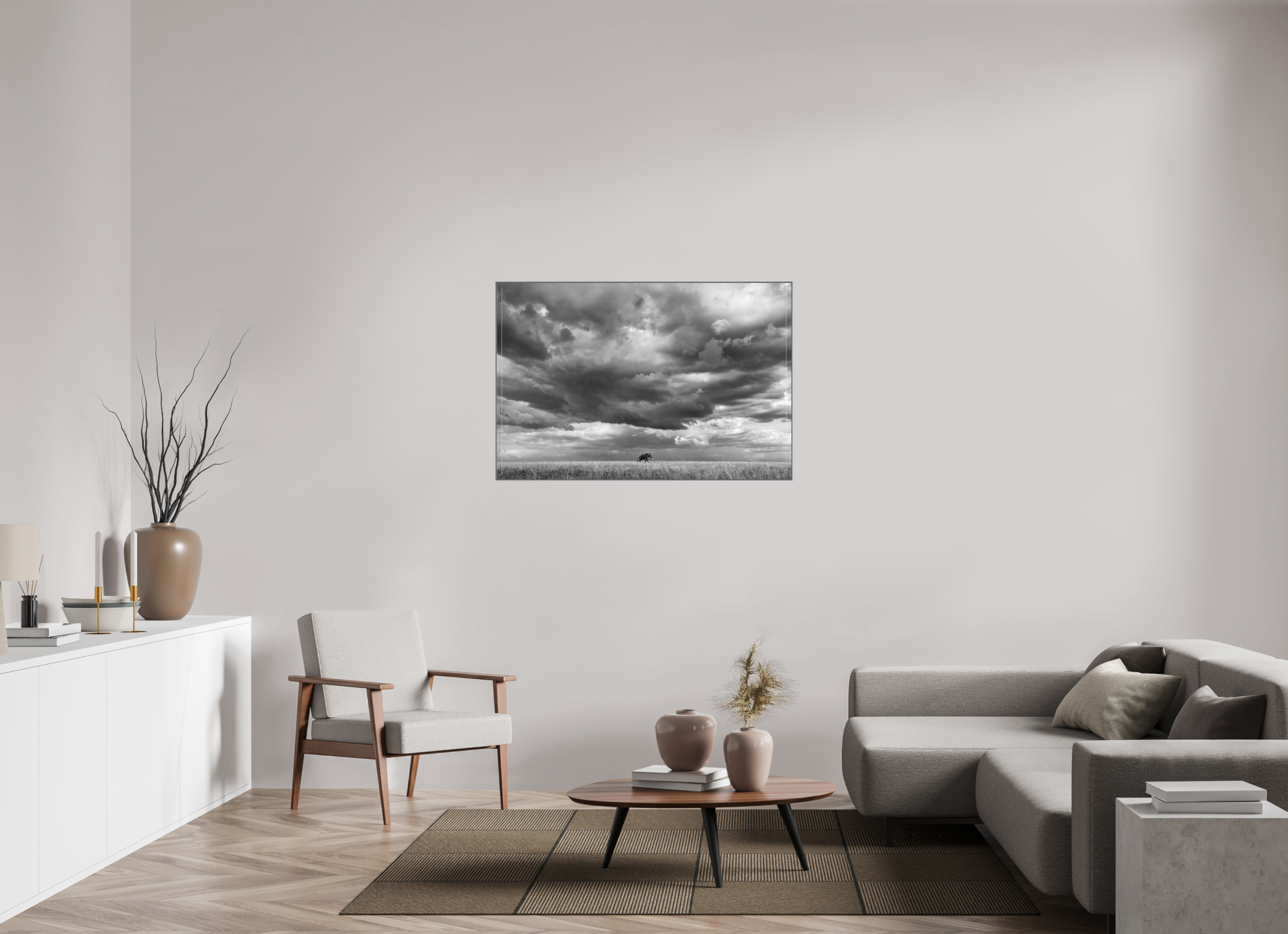 120 x 80 cm, Framed in Aluminium Art Box Printed on Ilford BW Photo Print under Acrylic Glass - w-out border The Long Walk