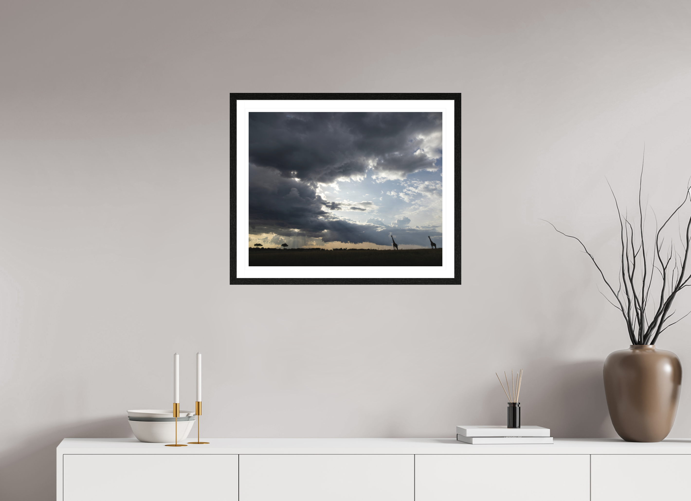 62.5 x 50 cm, Black oak colour frame Fine Art on 308g-m2 Hahnemühle rag paper - 3cm Passe-partout - Museum glass Perspective II