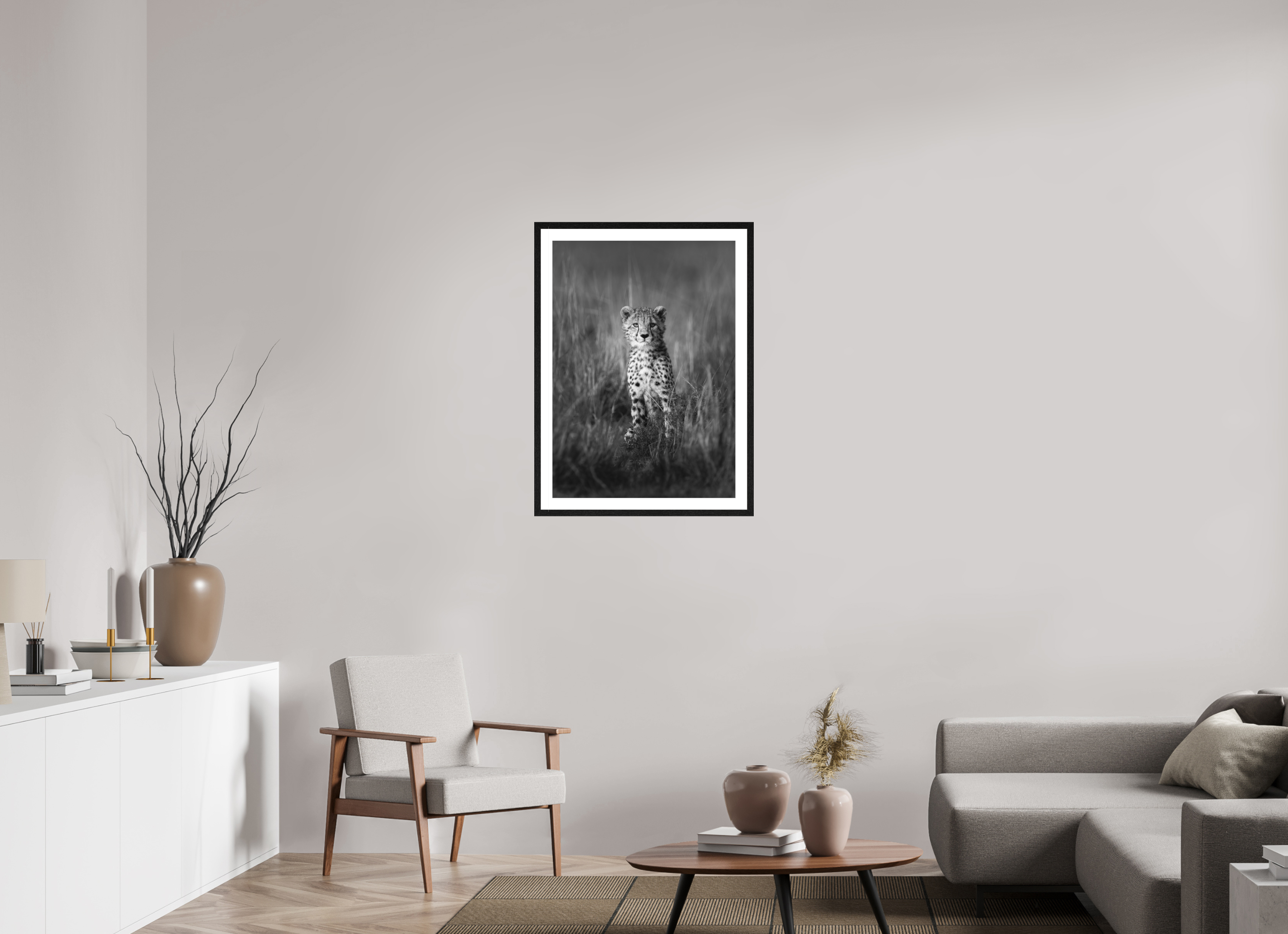 60 x 84 cm, Black oak colour frame Fine Art on 308g-m2 Hahnemühle rag paper - 3cm Passe-partout - Matte glass Sadala III