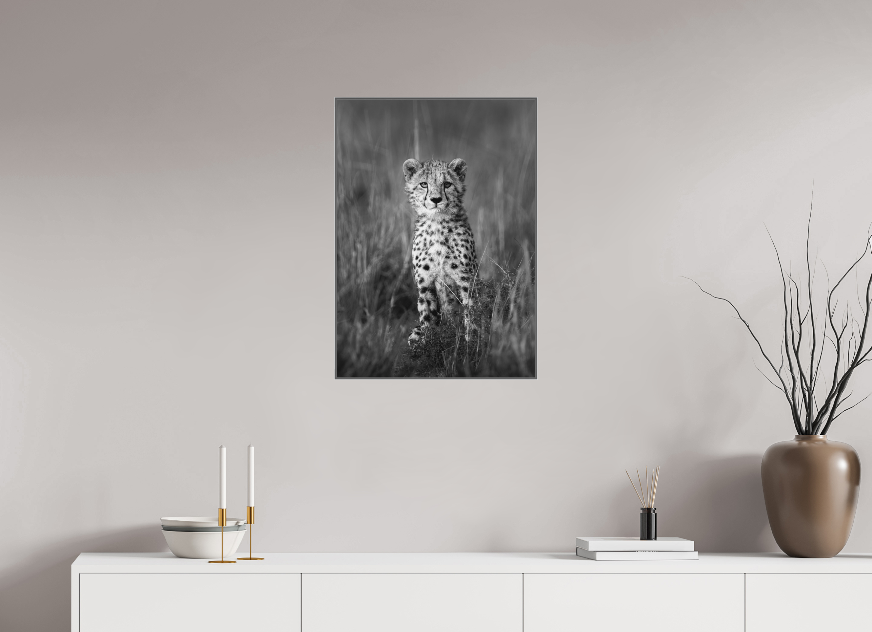 50 x 70 cm, Framed in Aluminium Art Box Printed on Ilford BW Photo Print under Acrylic Glass - w-out border Sadala III