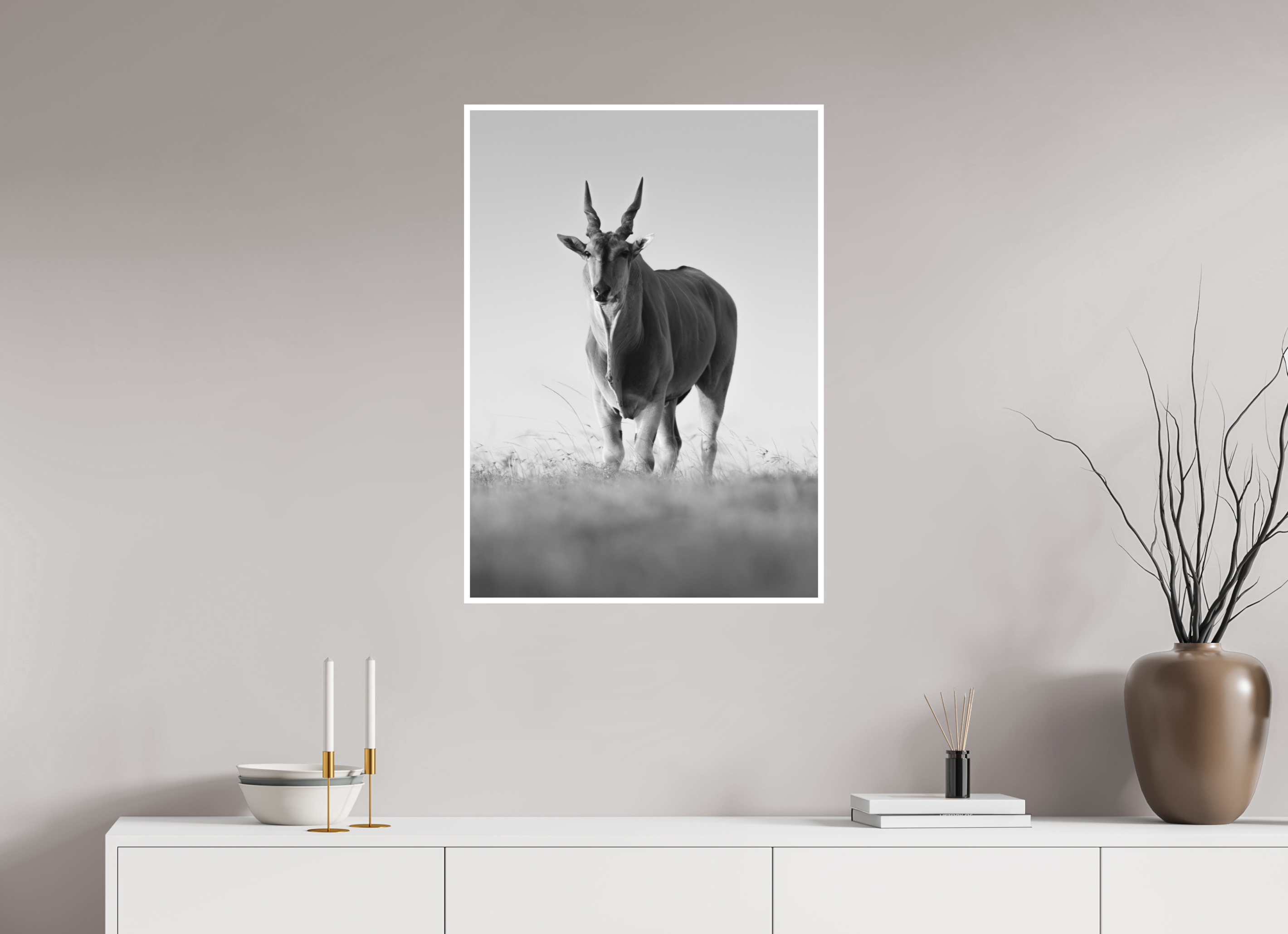 60 x 84 cm, Unframed Hahnemühle Photo Rag with 2cm border Eland