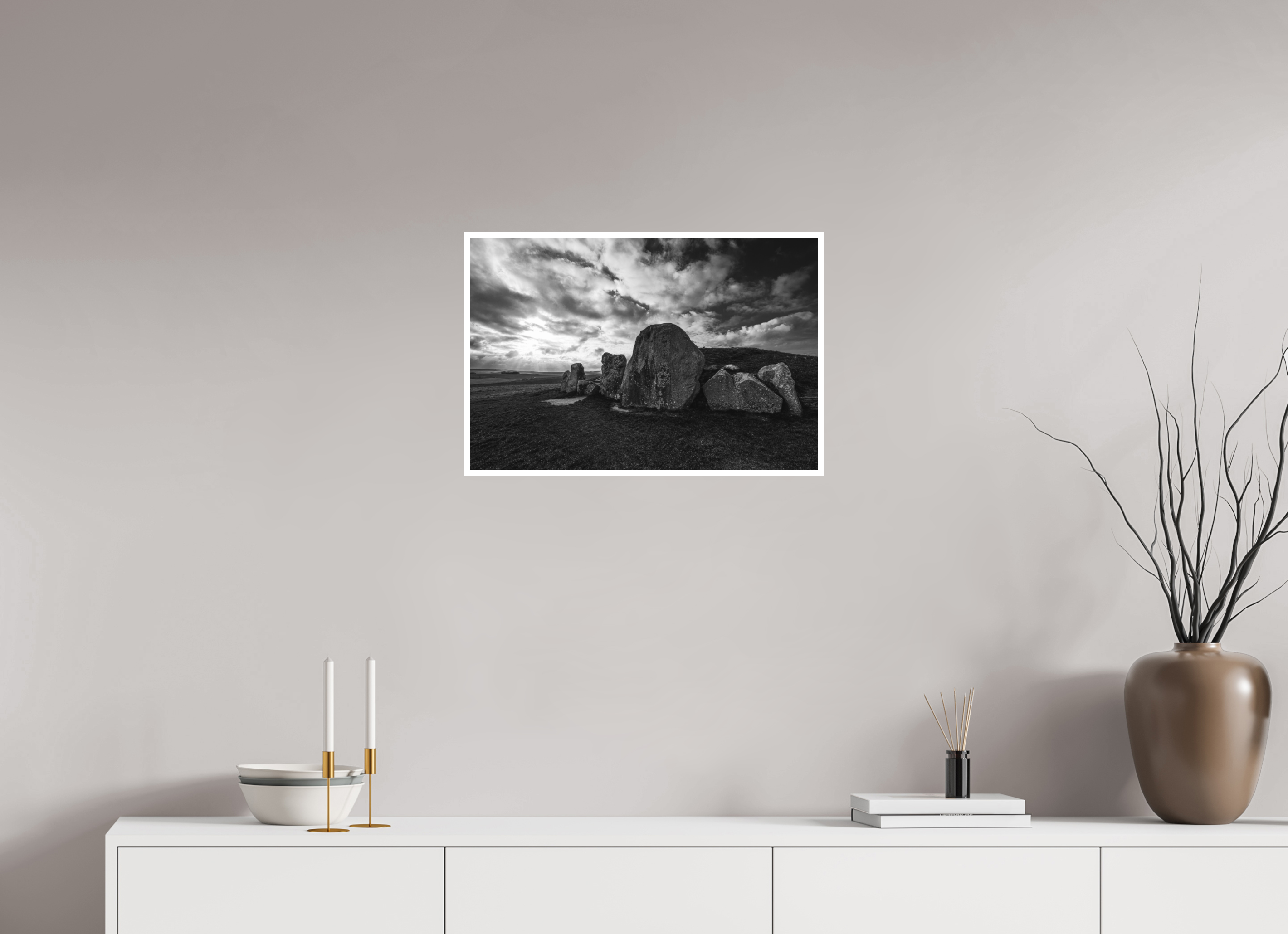 60 x 40 cm, Unframed Fine Art Giclée print on Hahnemühle Photo Rag paper with 1cm border West Kennet Long Barrow